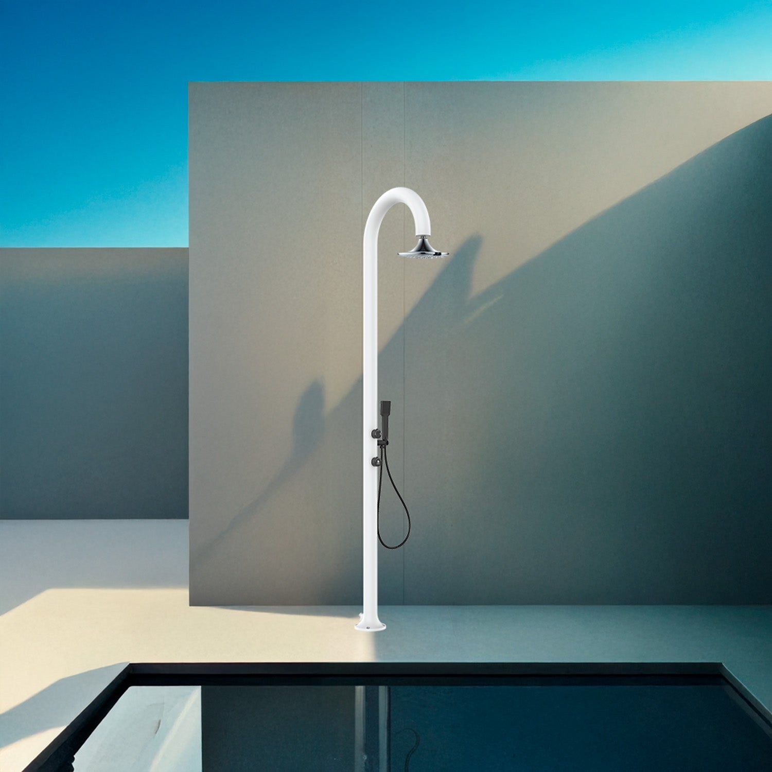 Doccia Luna Bianca In Alluminio Con Soffione Sensor Eleganza e Funzionalita Per Interni Ed Esterni Acquista Subito