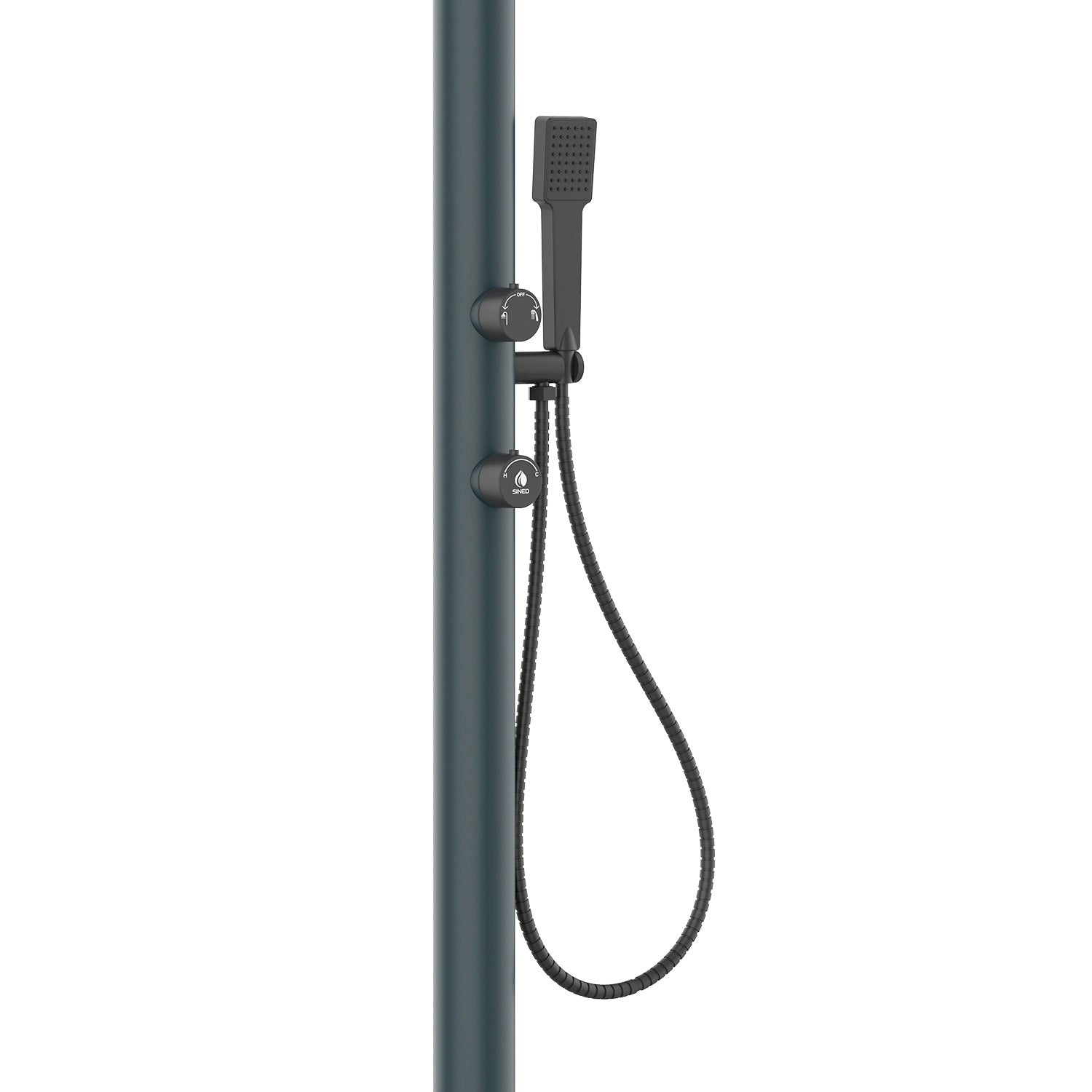 Doccia Grigia In Alluminio Con Soffione Lcd e Doccino Eleganza e Funzionalita Per Interni Ed Esterni Acquista Ora