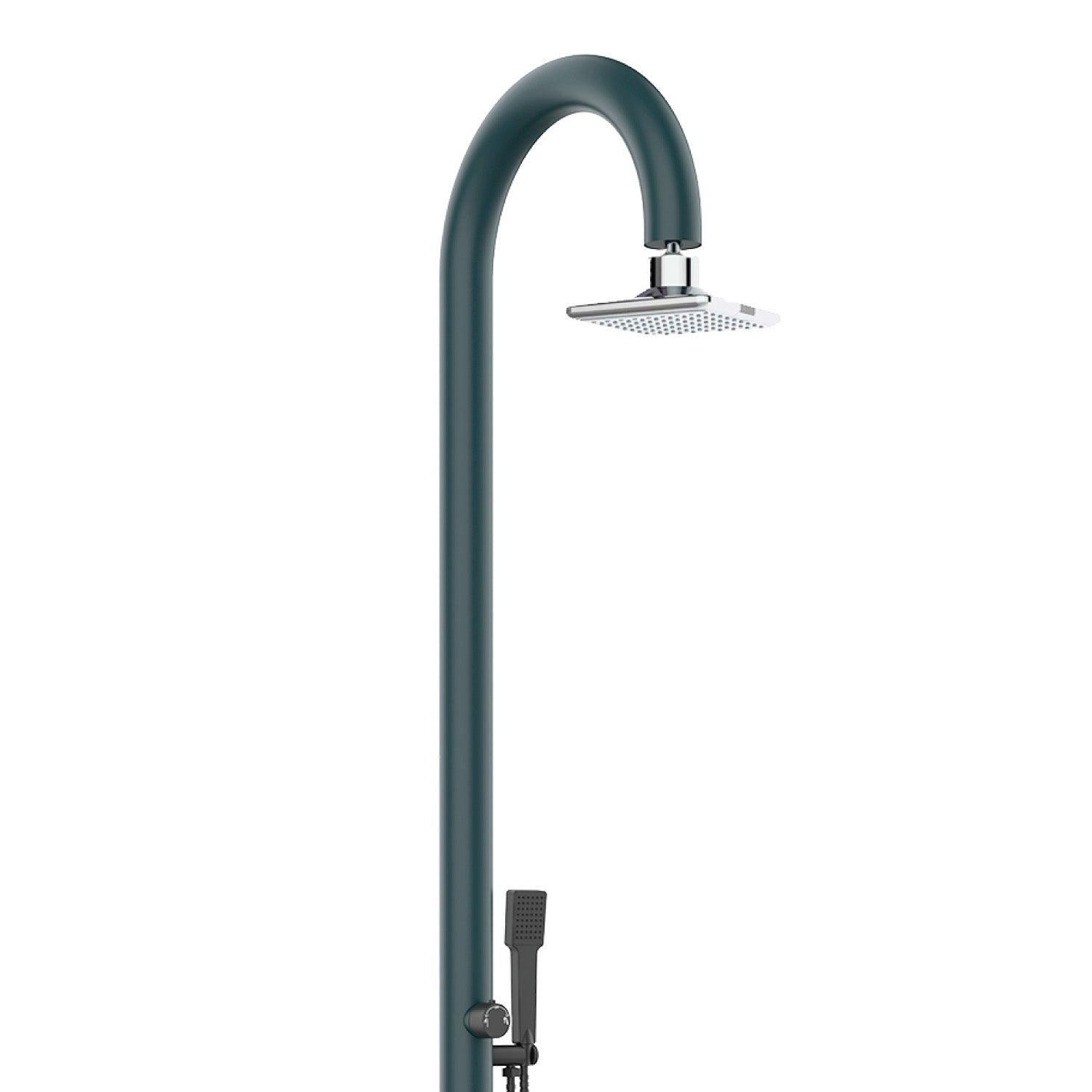 Doccia Grigia In Alluminio Con Soffione Led e Doccino