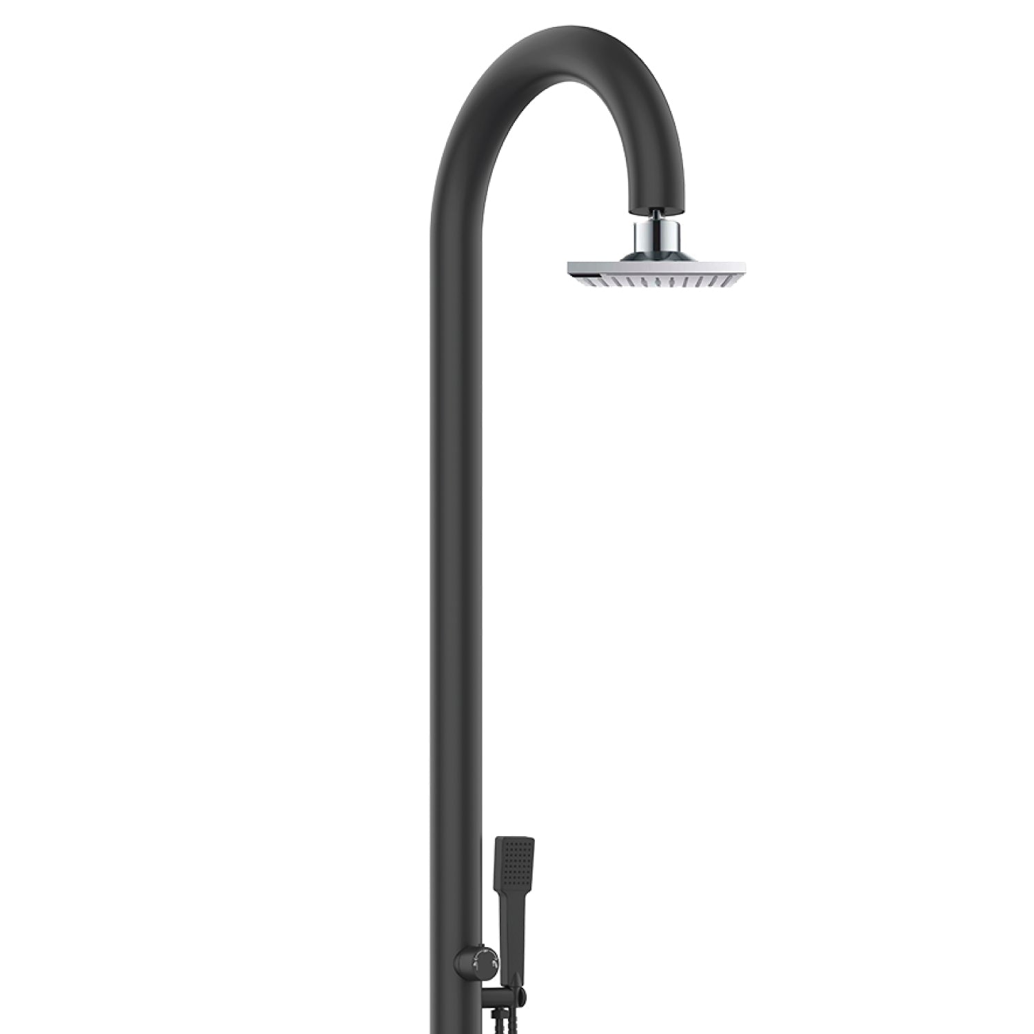 Doccia Nera In Alluminio Con Soffione Lcd e Doccino