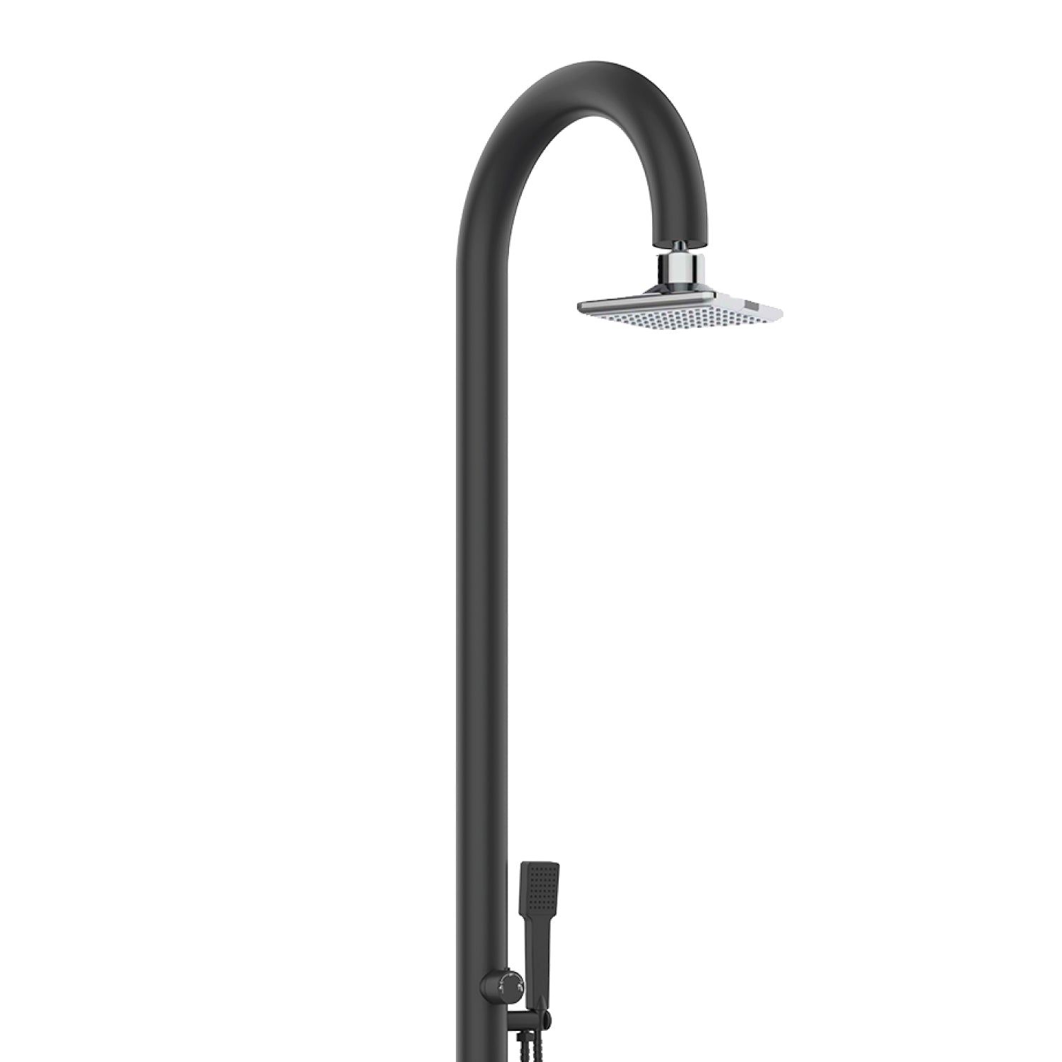 Doccia Nera In Alluminio Con Soffione Led e Doccino Mobile