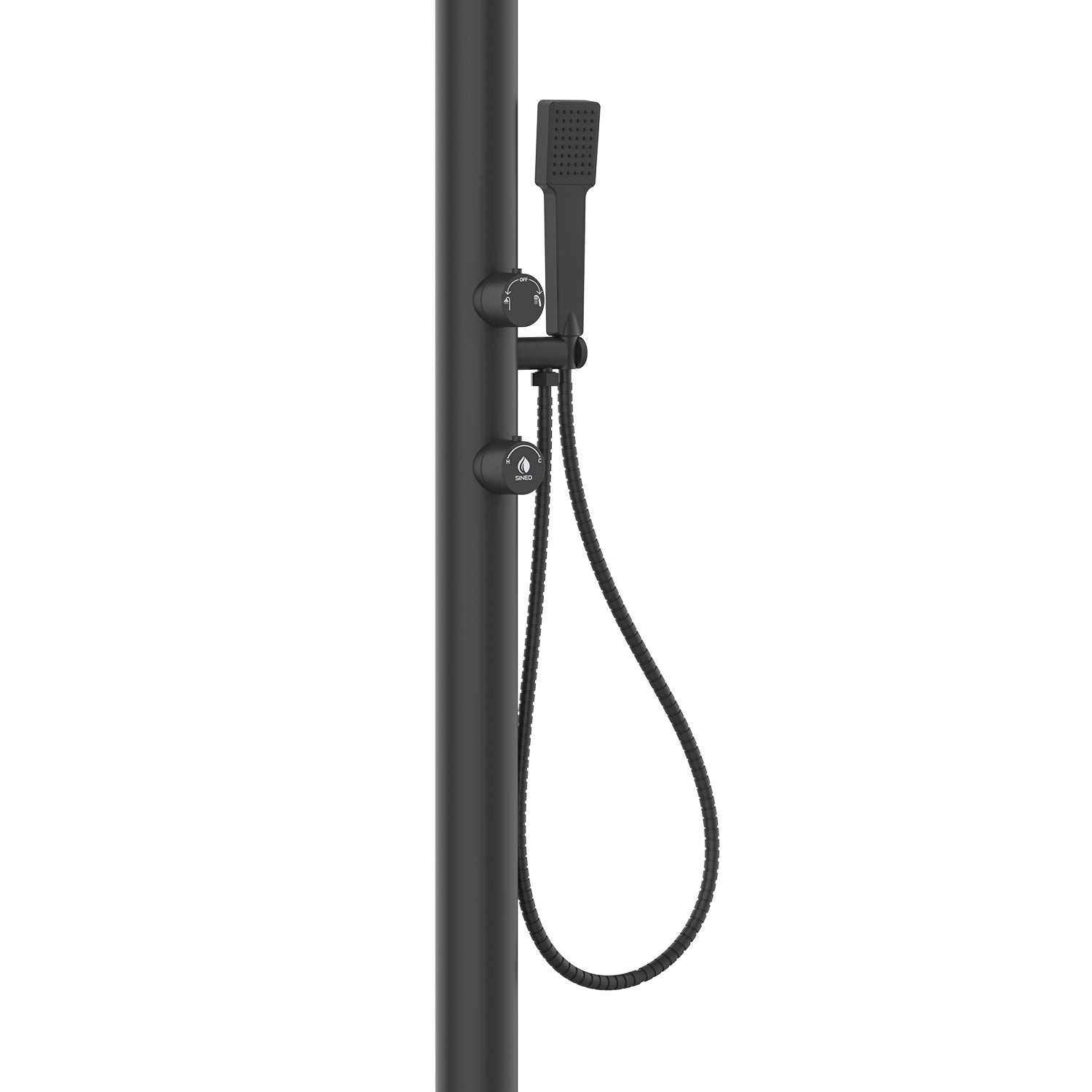 Doccia Nera In Alluminio Con Soffione Led e Doccino Mobile