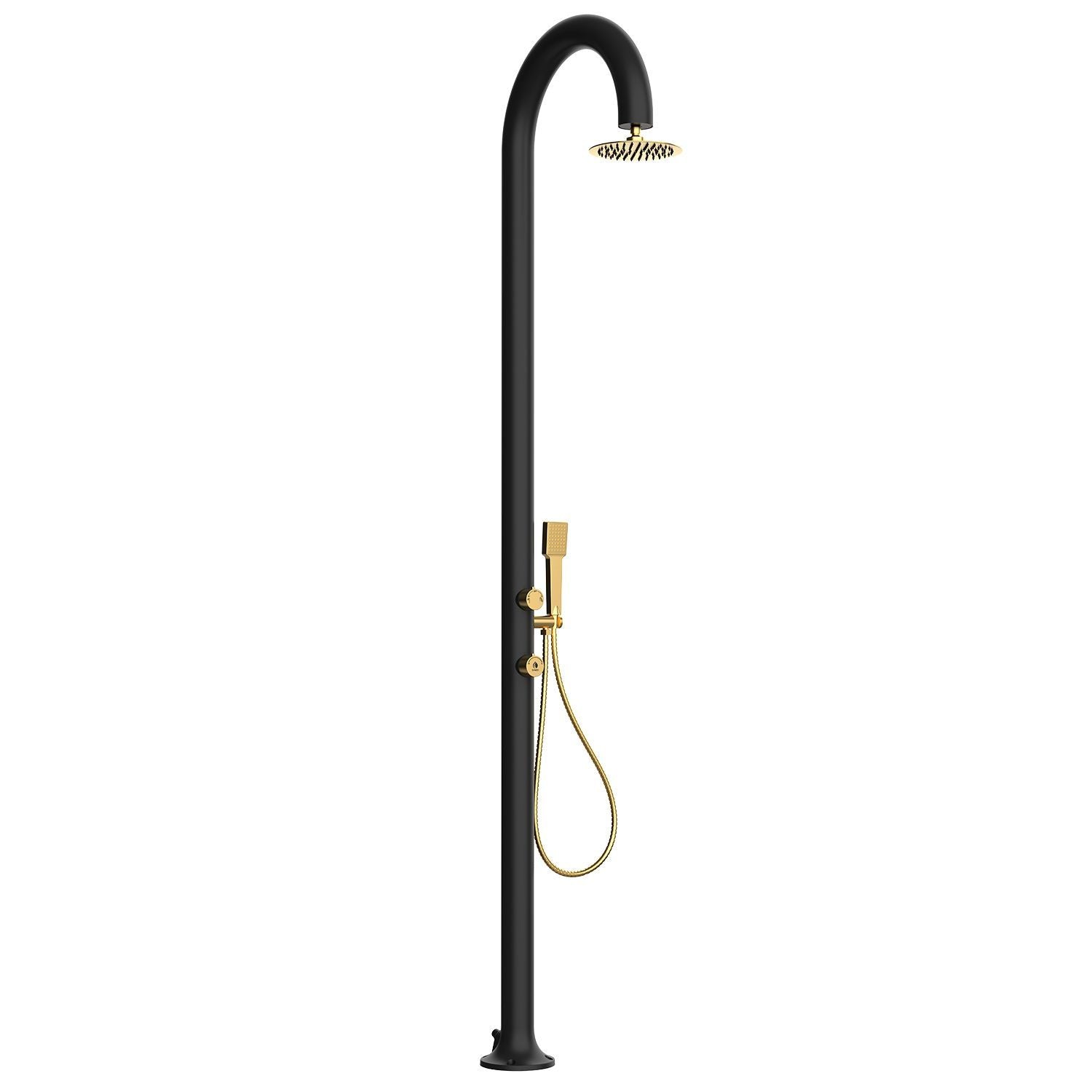 Doccia Nera Oro In Alluminio Con Doccino Design Elegante e Resistente