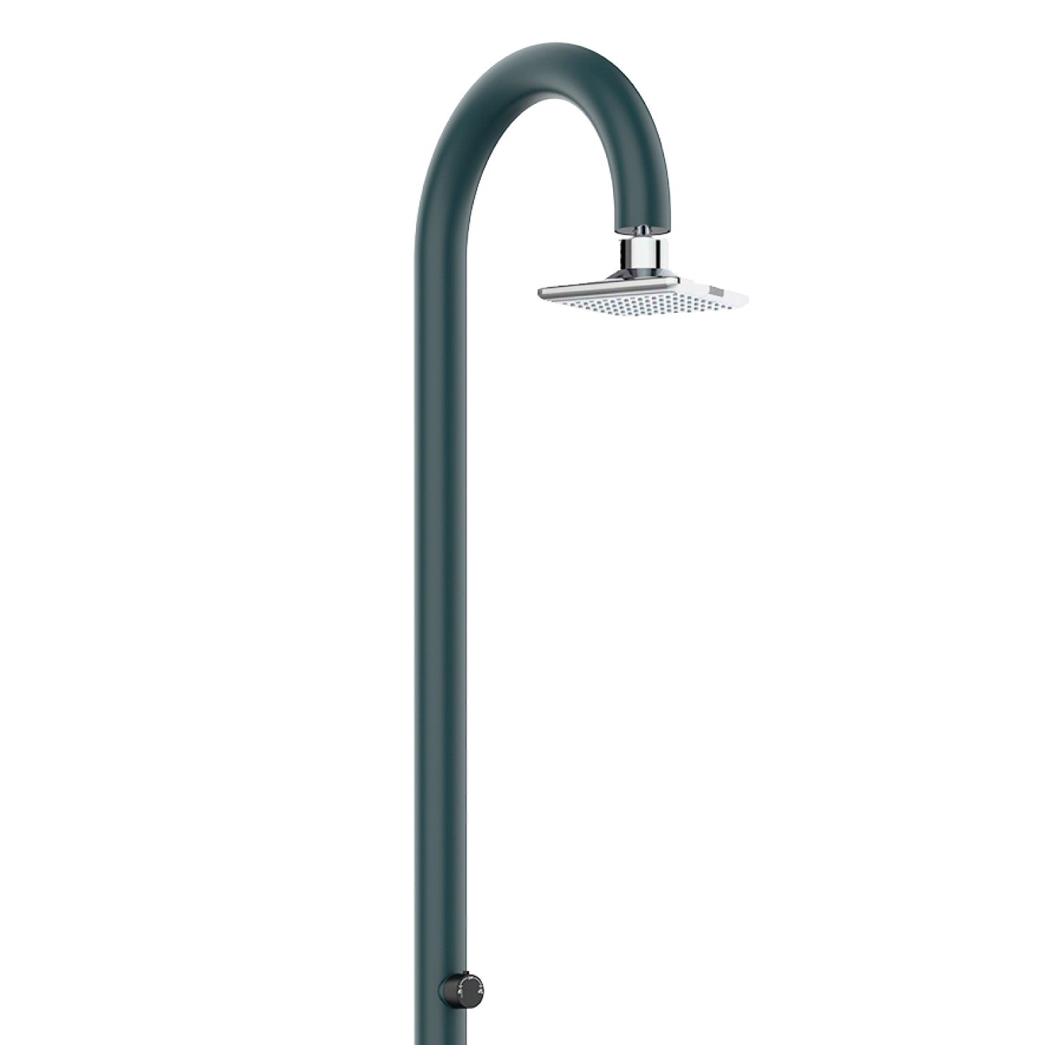 Doccia Esterna In Alluminio Grigia Con Soffione Led e Termometro Lcd