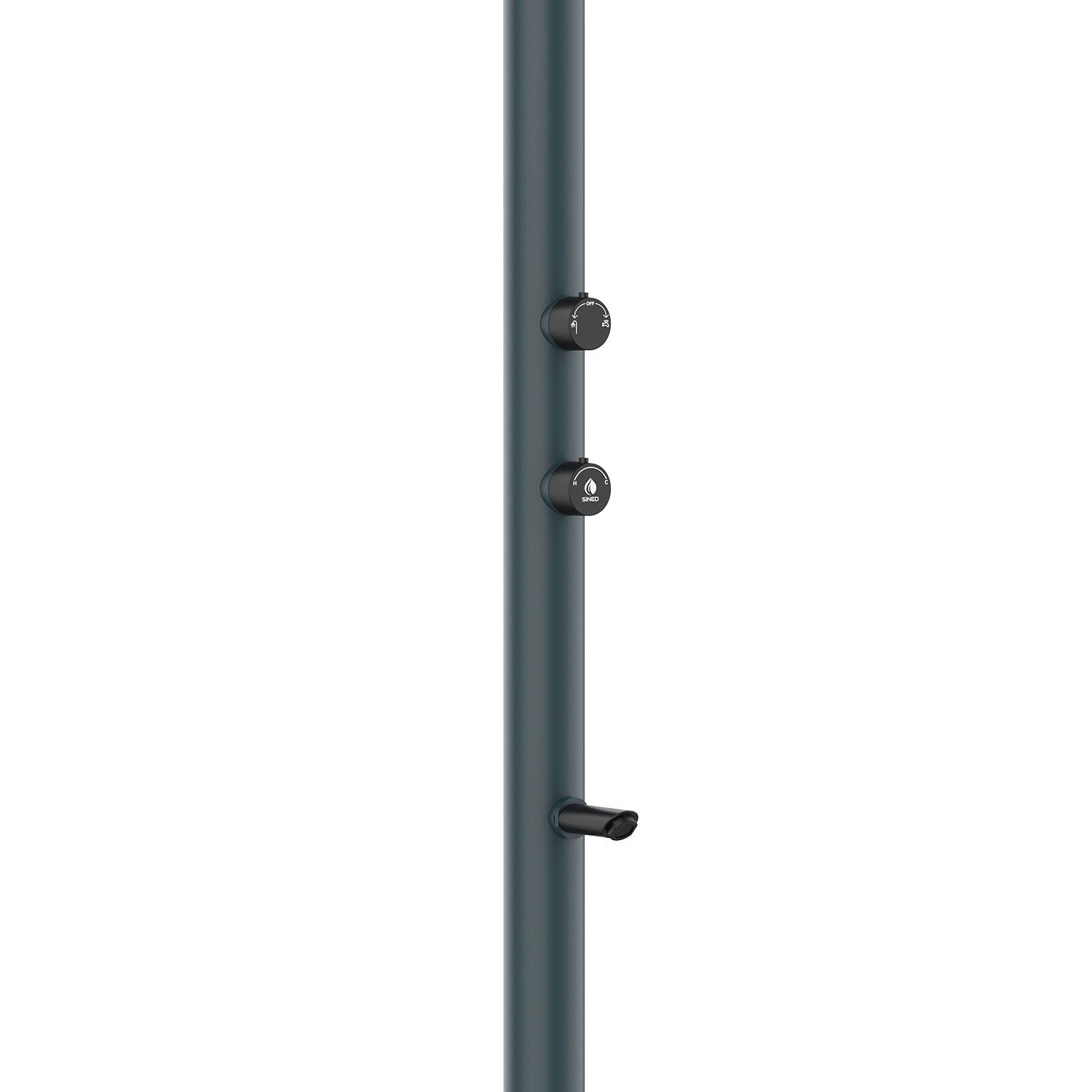 Doccia Grigia In Alluminio Con Soffione Led 3 Getti