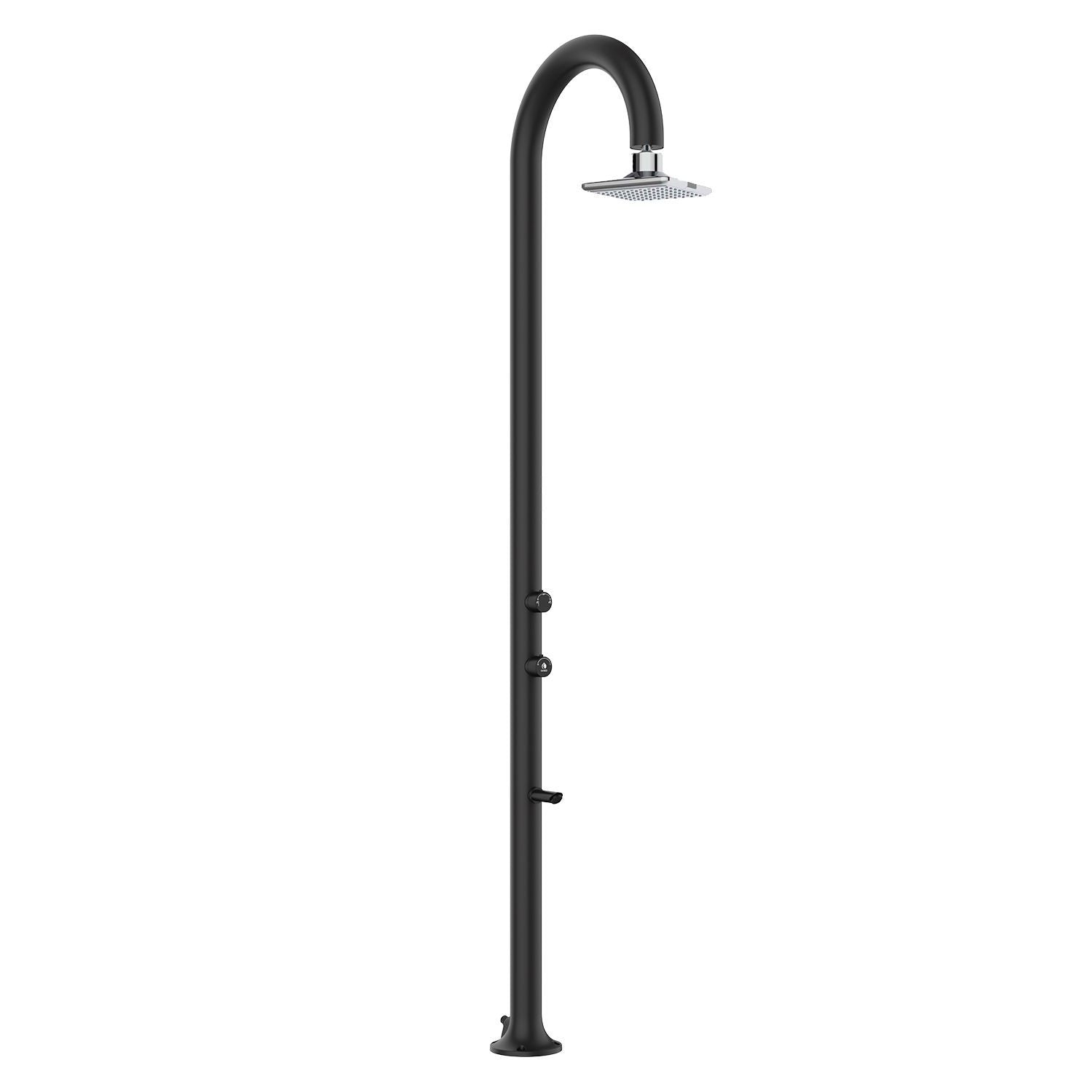 Doccia Esterna Led In Alluminio Nera Sined Luna Alu Nera Led