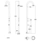 Doccia Esterna Led In Alluminio Nera Sined Luna Alu Nera Led