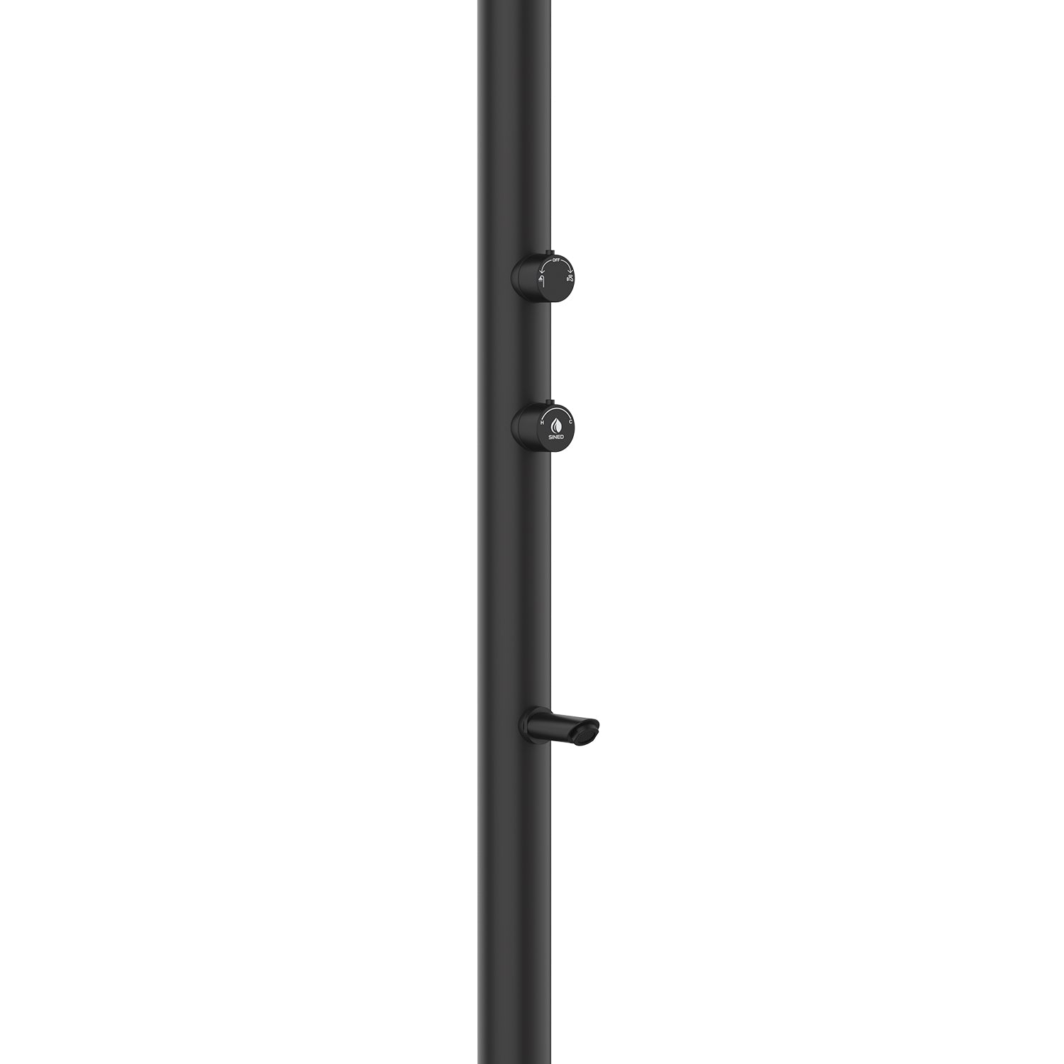 Doccia Esterna Led In Alluminio Nera Sined Luna Alu Nera Led
