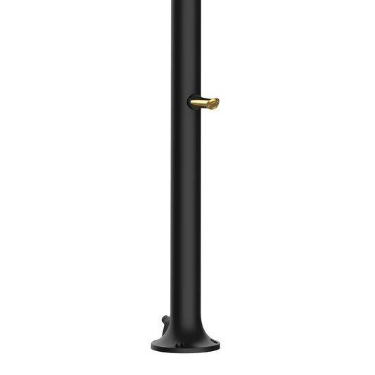 Chuveiro Luna em alumínio preto e dourado, elegância e funcionalidade para interiores