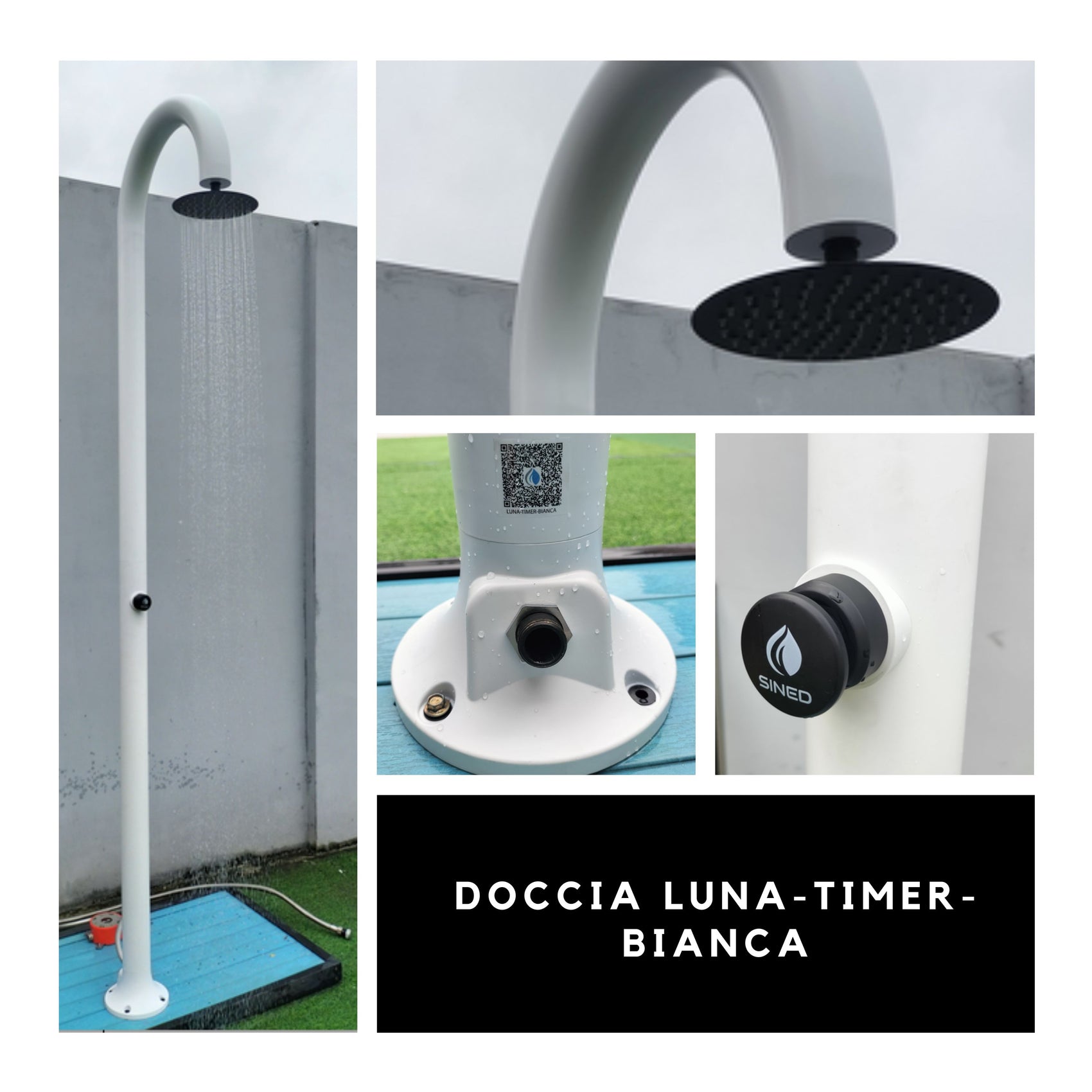 Doccia Luna Timer Bianca In Alluminio Eleganza e Risparmio