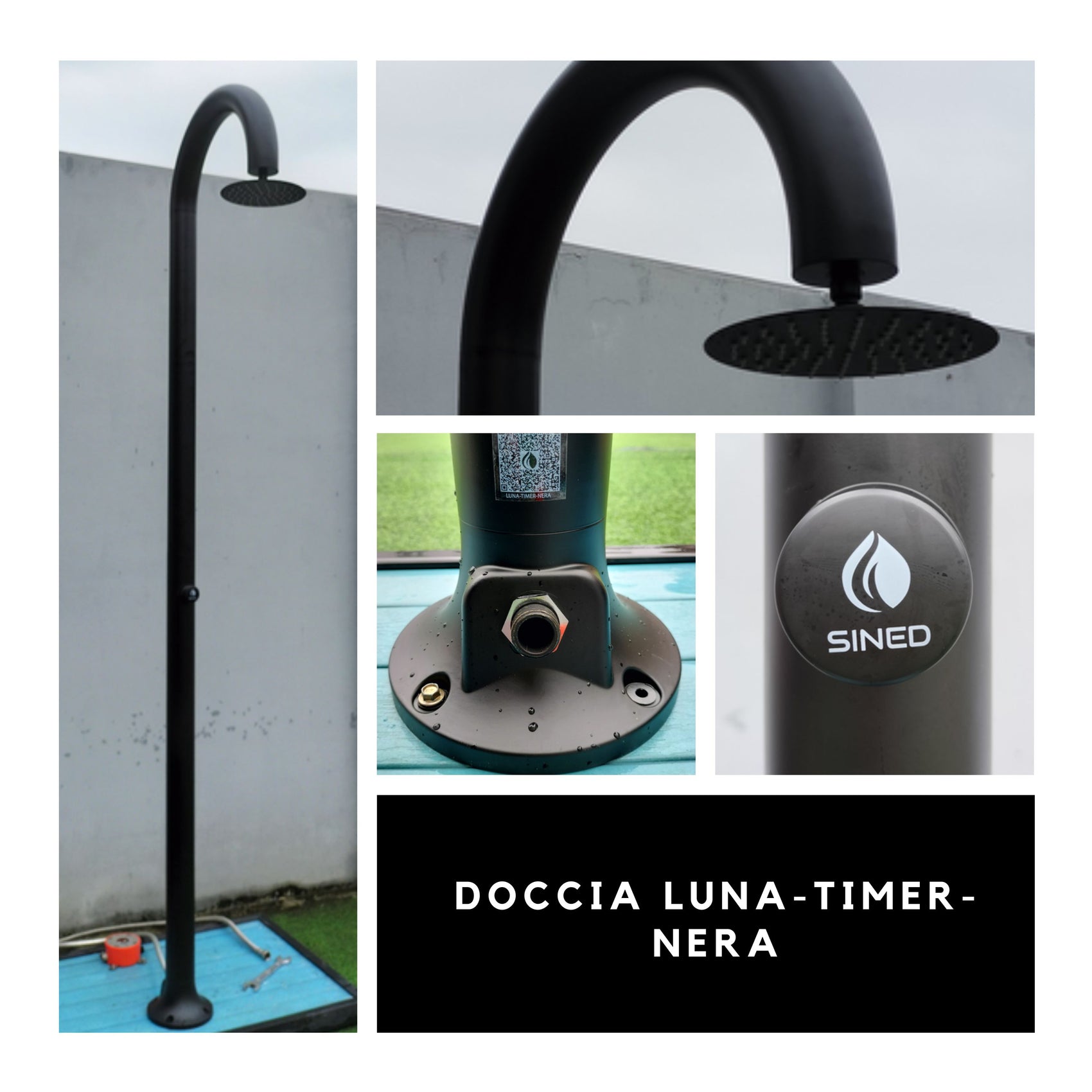 Doccia Nera In Alluminio Con Temporizzatore Sined Lunatimernera Design Elegante Materiali Di Alta Qualita Risparmio Idrico Garantito Acquista Ora Con Spedizione Veloce e Garanzia Postvendita
