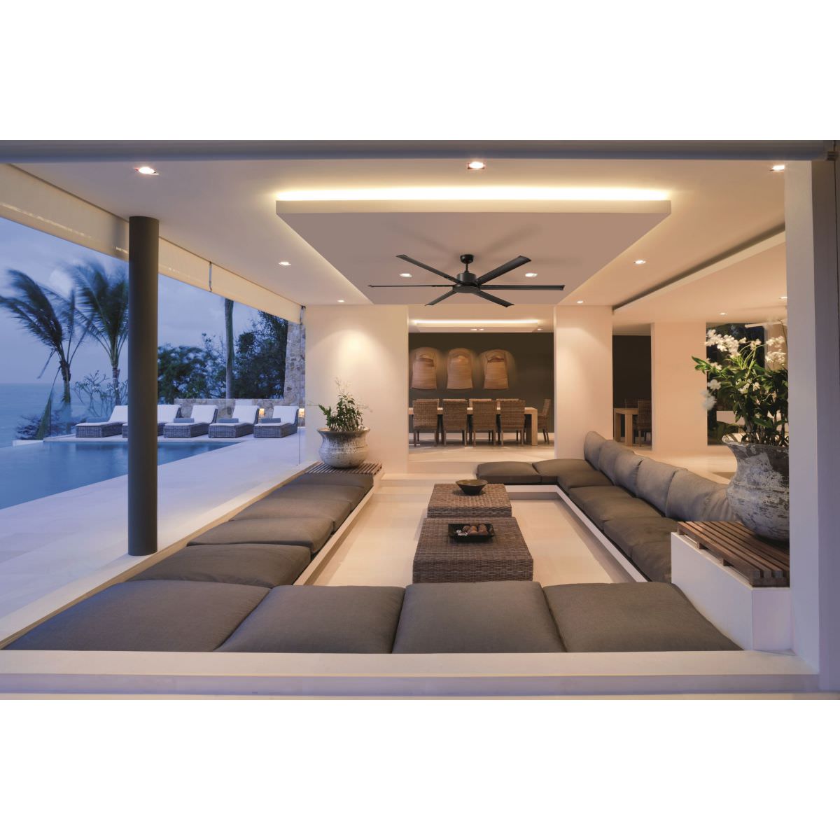 Martec Mini Albatross Ventilatore senza luce silenzioso con 8 pale da 165 cm, Bianco