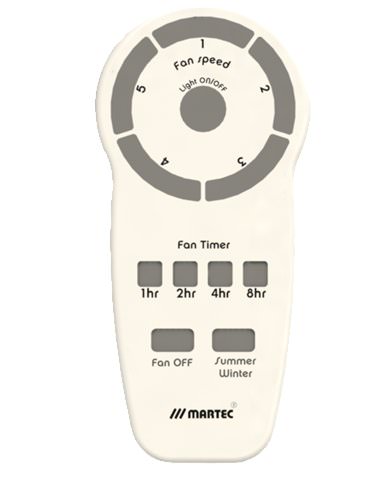 Martec Albatross Ventilatore da soffitto con DC a 5 velocita LED 24W 6 pale da 210 cm, Bianco