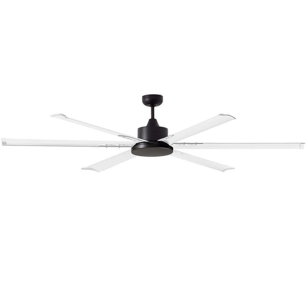 Martec Albatross Ventilatore senza luce con motore DC e 6 pale 180 cm Telecomando, Bianco Nero
