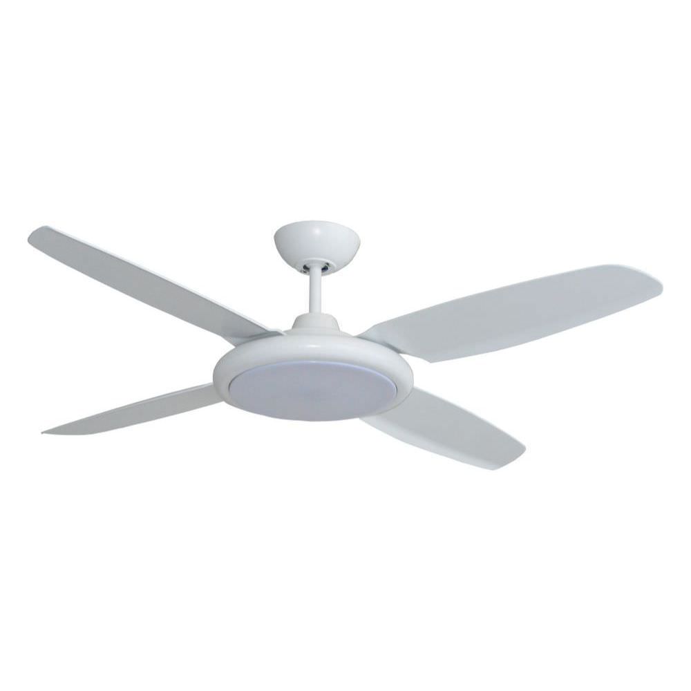 Martec MBF1343WS Ventilatore da soffitto con 4 pale da 132 cm e luce a led, Bianco