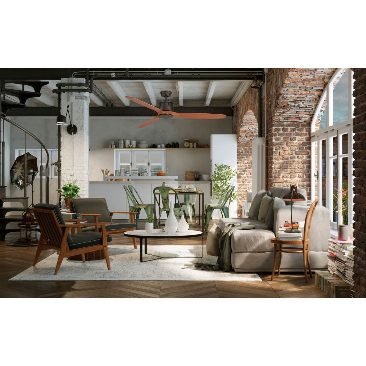 Grande ventilatore a pale da soffitto colore bianco