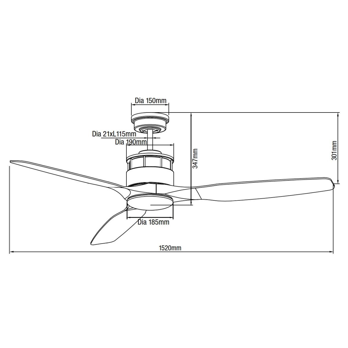 Grande ventilatore a pale da soffitto colore bianco