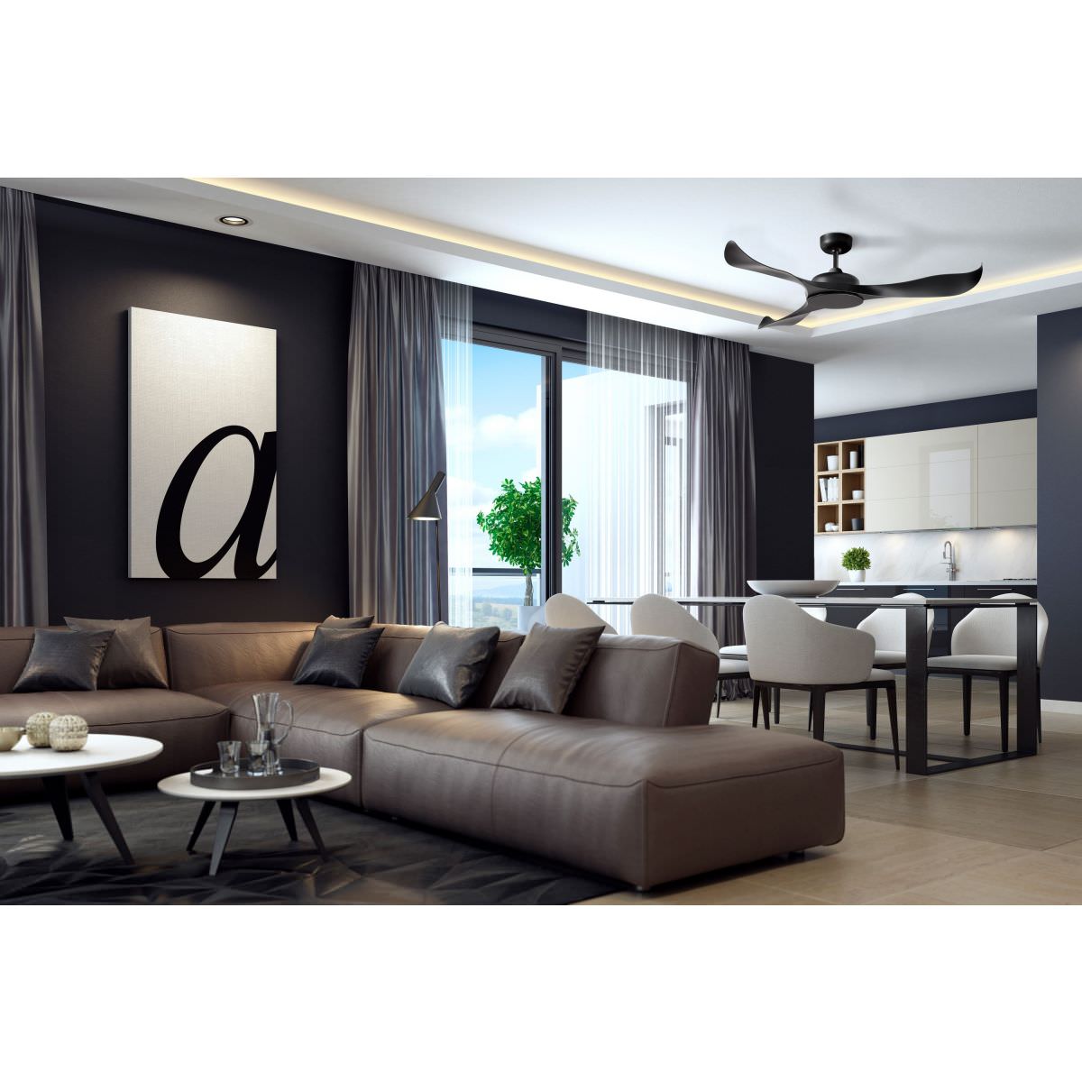 Martec MSF1333WR Scorpion Ventilatore da soffitto con led 20W e motore DC a 3 pale, Bianco