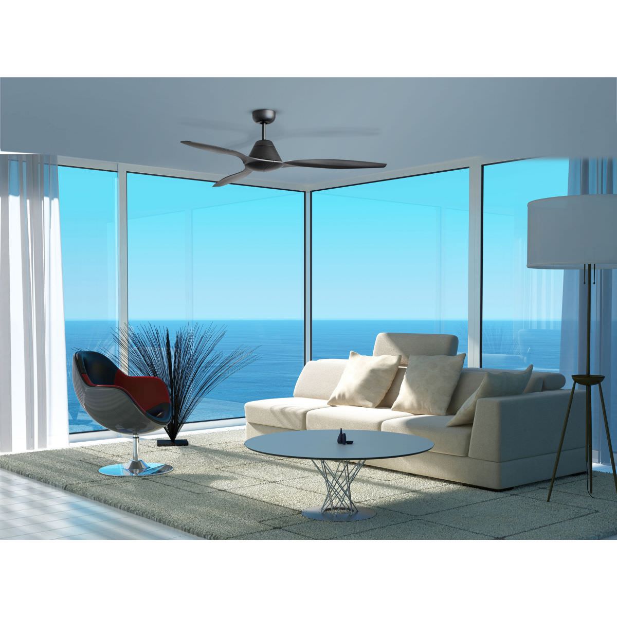 Martec MTF1333WS Triumph Ventilatore da soffitto in ABS con luce led 15W 3 pale, Bianco