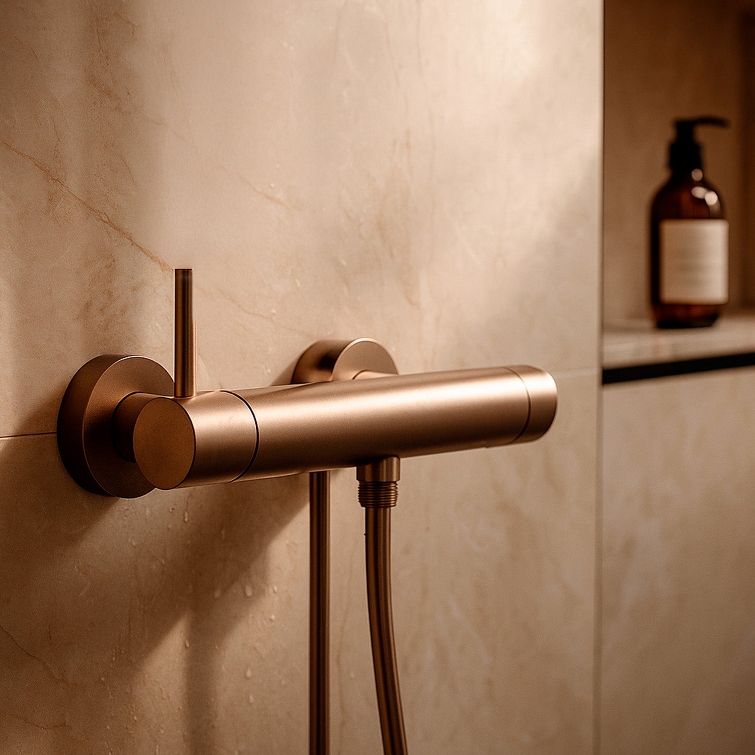 Miscelatore muro doccia Levante oro rosa eleganza e qualita