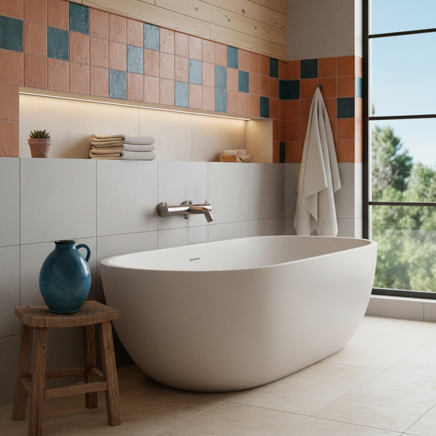 Miscelatore muro doccia Levante oro rosa canna fucile