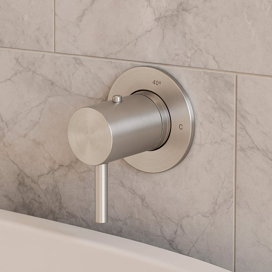 Miscelador de parede Levante termostático em inox. Elegância e qualidade
