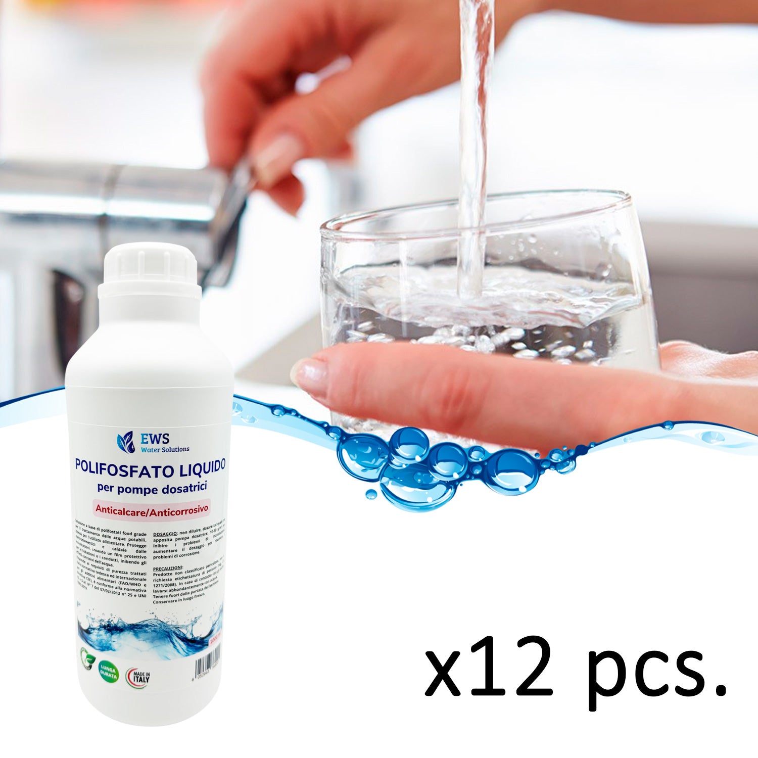 Ricarica polifosfato liquido 1 kg per pompe dosatrici
