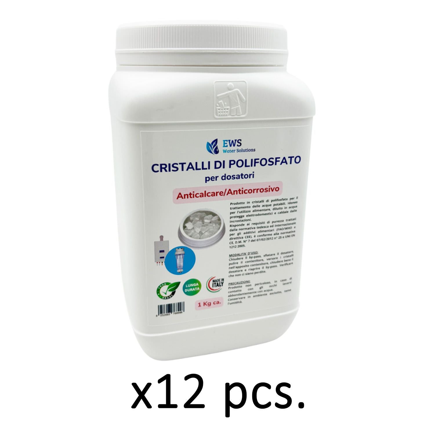 Ricarica polifosfati cristalli 1 kg per caldaie e impianti