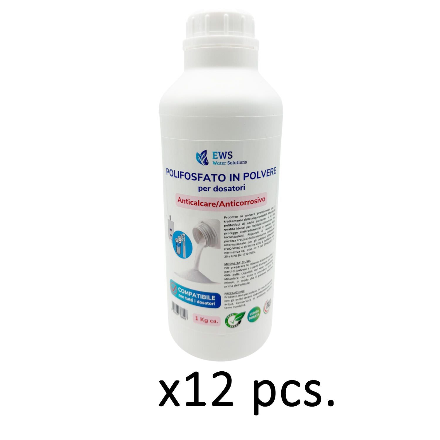 Ricarica polifosfati caldaia 1kg protezione anticalcare e anticorrosiva