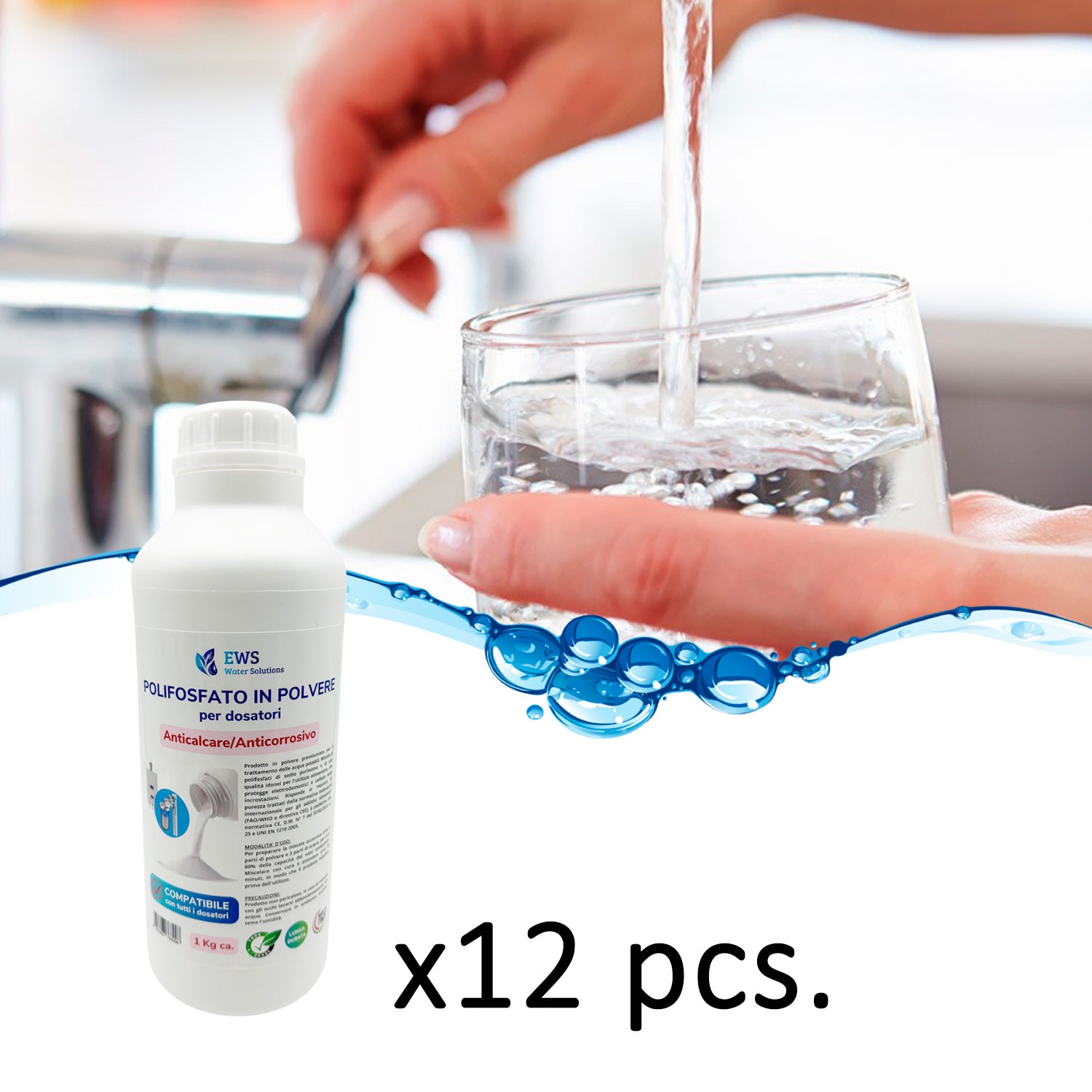 Ricarica polifosfati caldaia 1kg protezione anticalcare e anticorrosiva