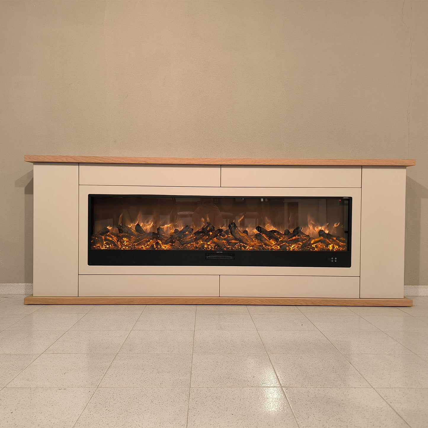 Mobile con camino elettrico Desio 150 grigio chiaro design elegante e materiali di alta qualita completo di telecomando Acquista ora per un ambiente accogliente e moderno