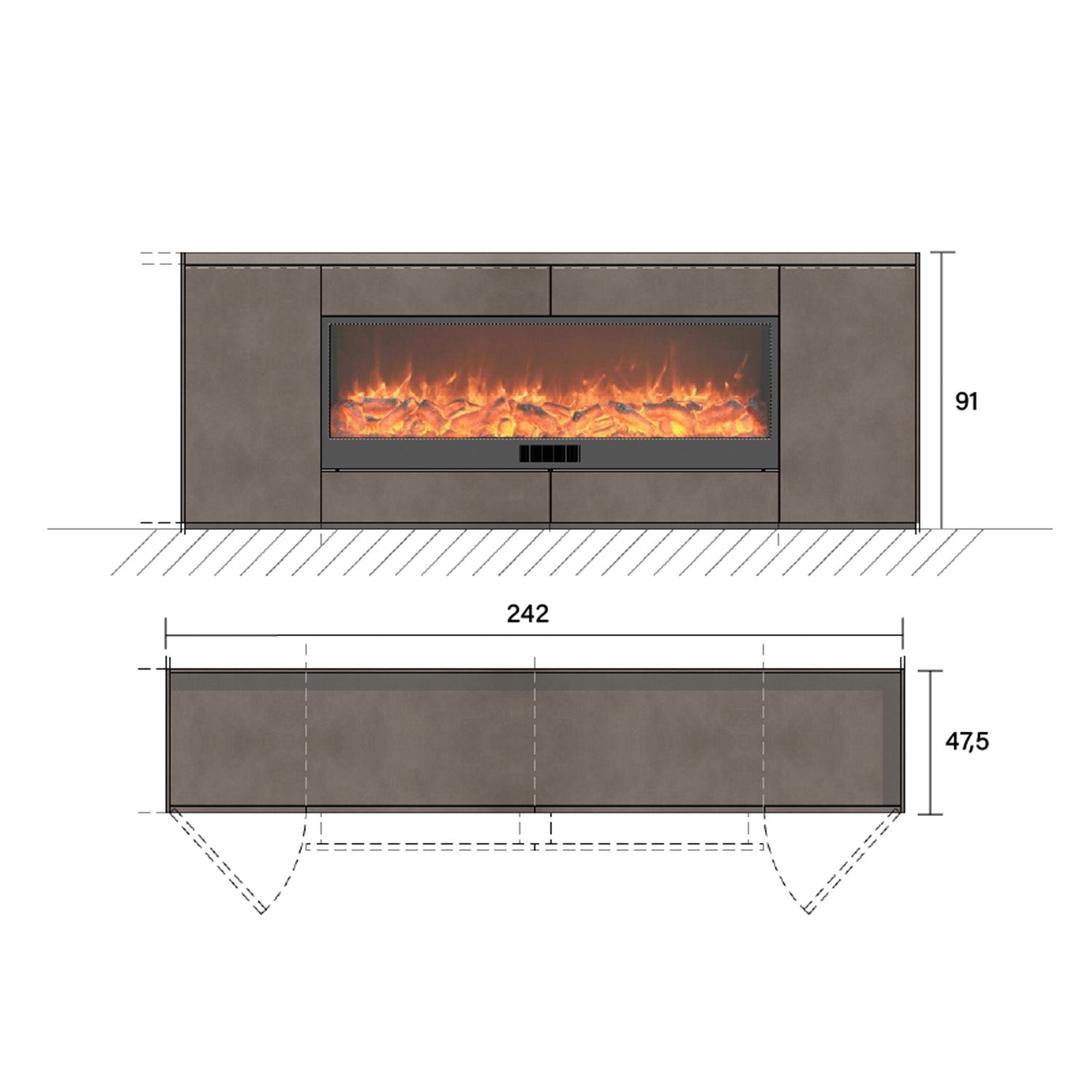 Mobile camino artigianale 242 cm eleganza e qualita italiana