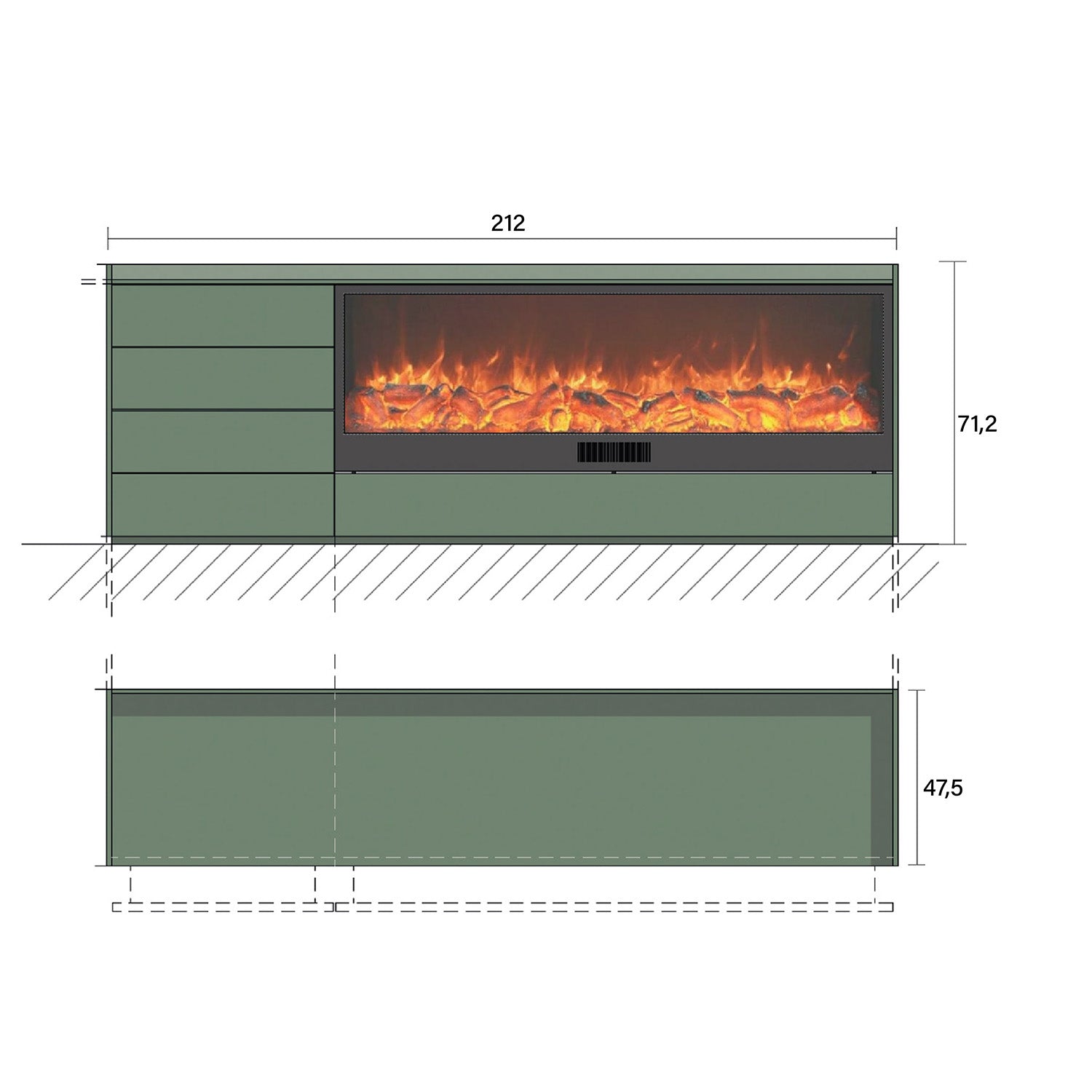 Mobile camino artigianale Seregno Vulture eleganza e calore