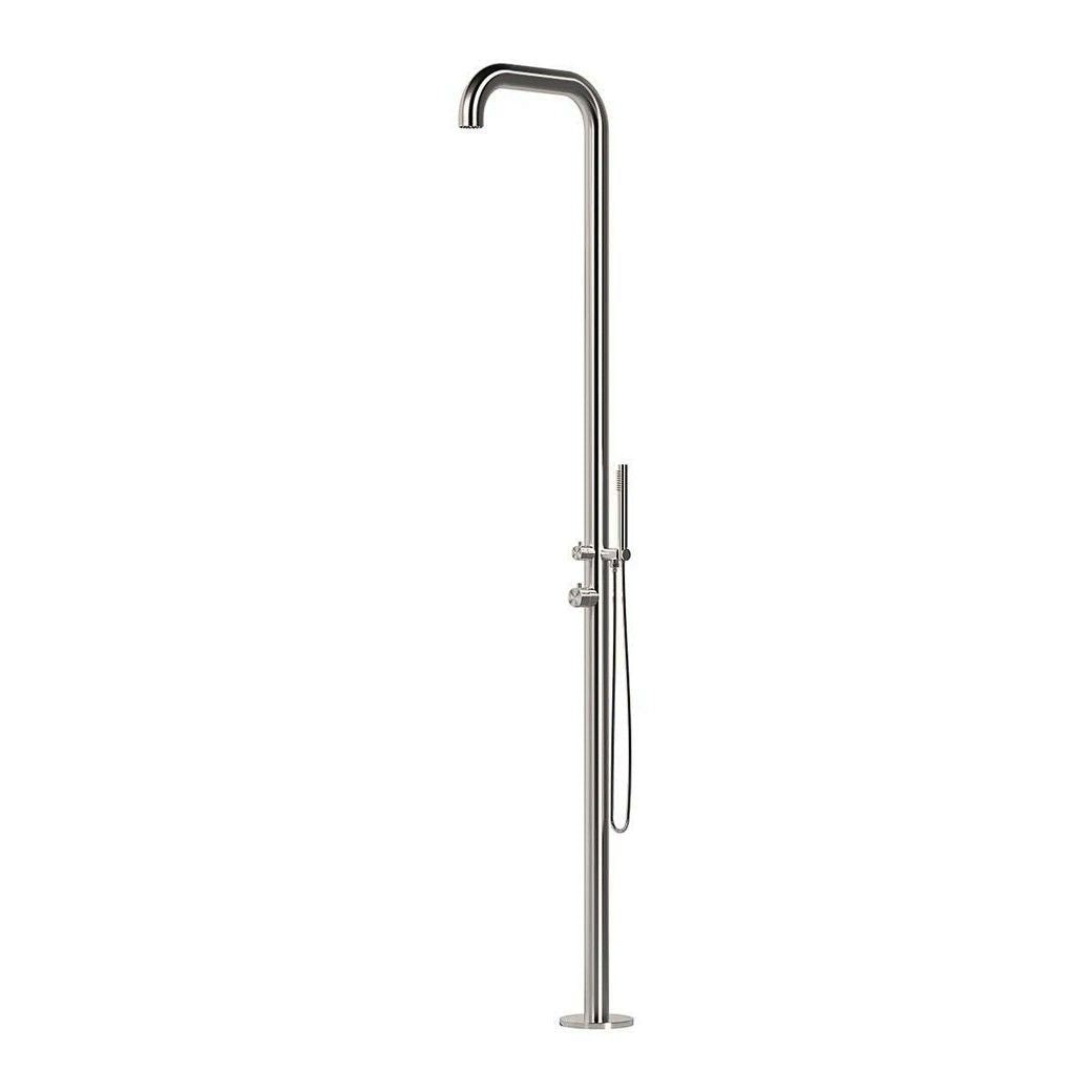 Doccia esterna in acciaio inox 316 con miscelatore e doccino flessibile