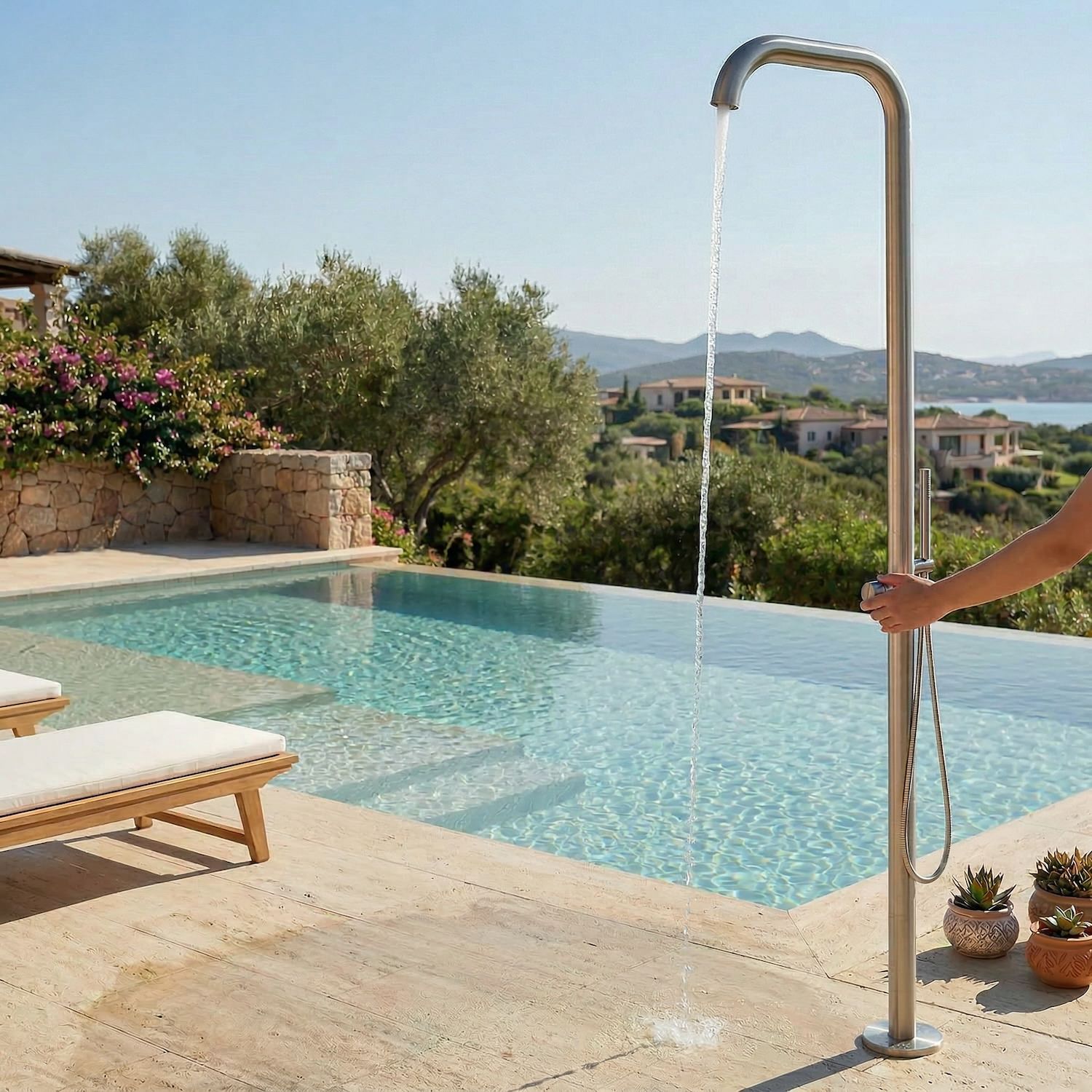 doccia piscina inox 316l mx1017 design elegante e resistente