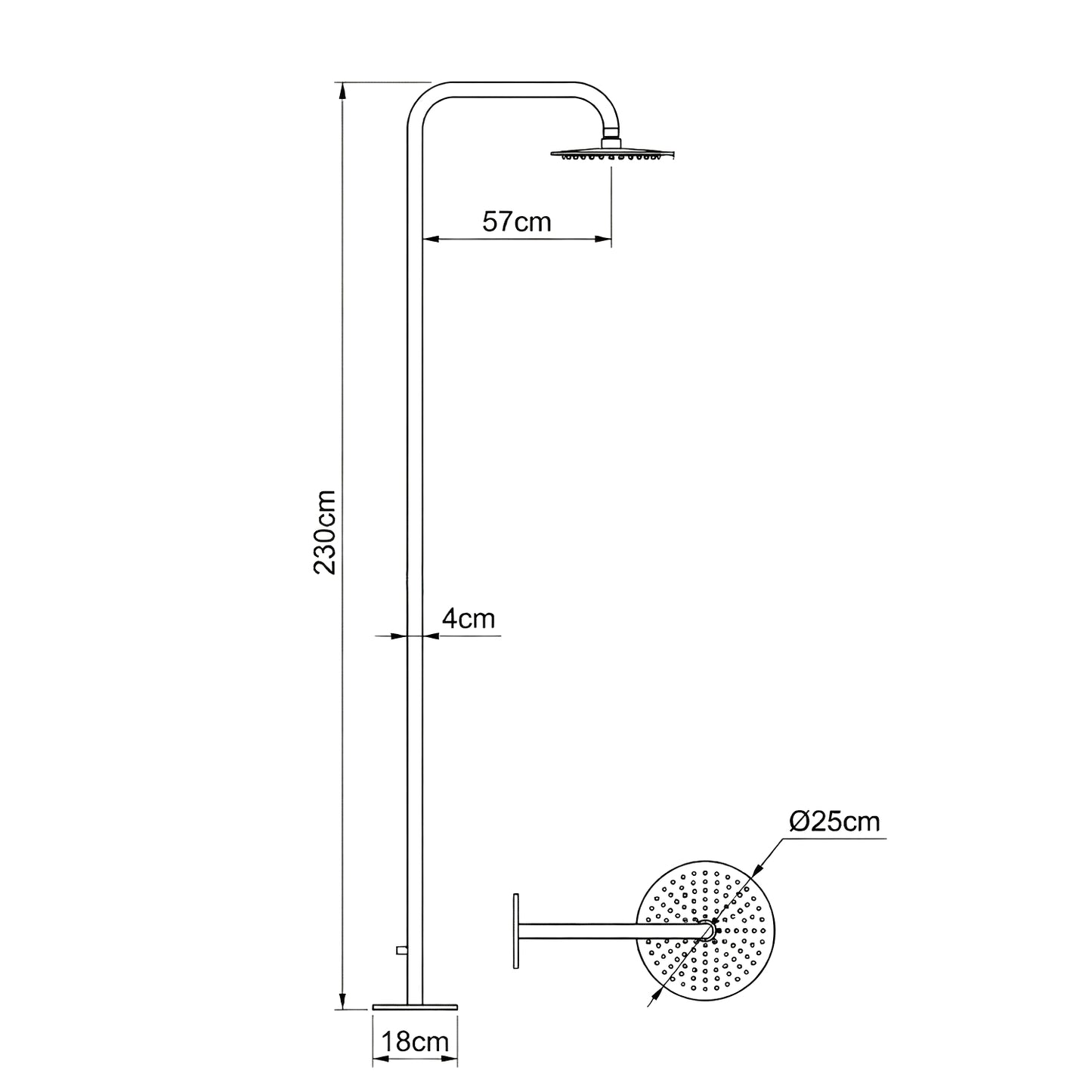 doccia esterna inox 316l mx3038c design elegante e resistente