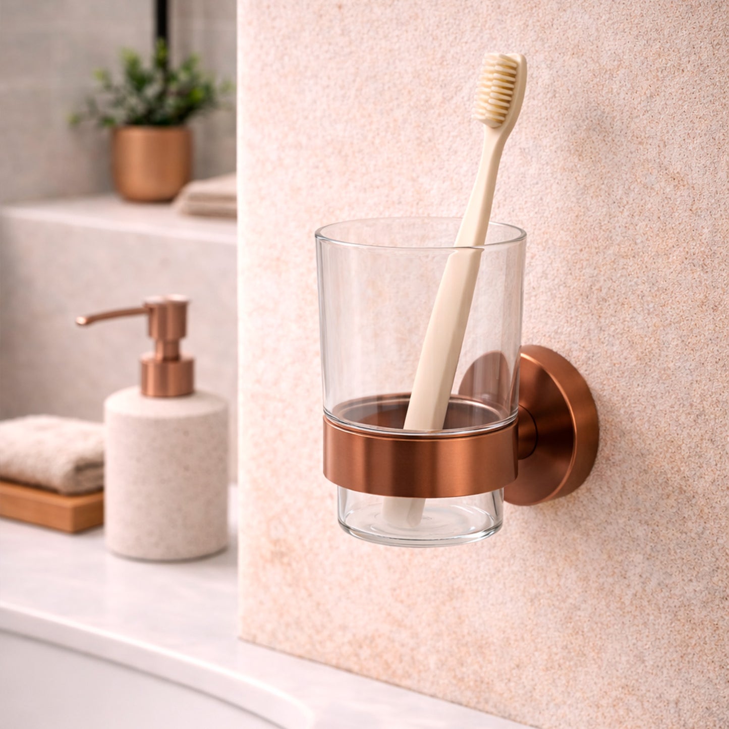 Porta bicchieri inox Levante singolo oro rosa eleganza e resistenza