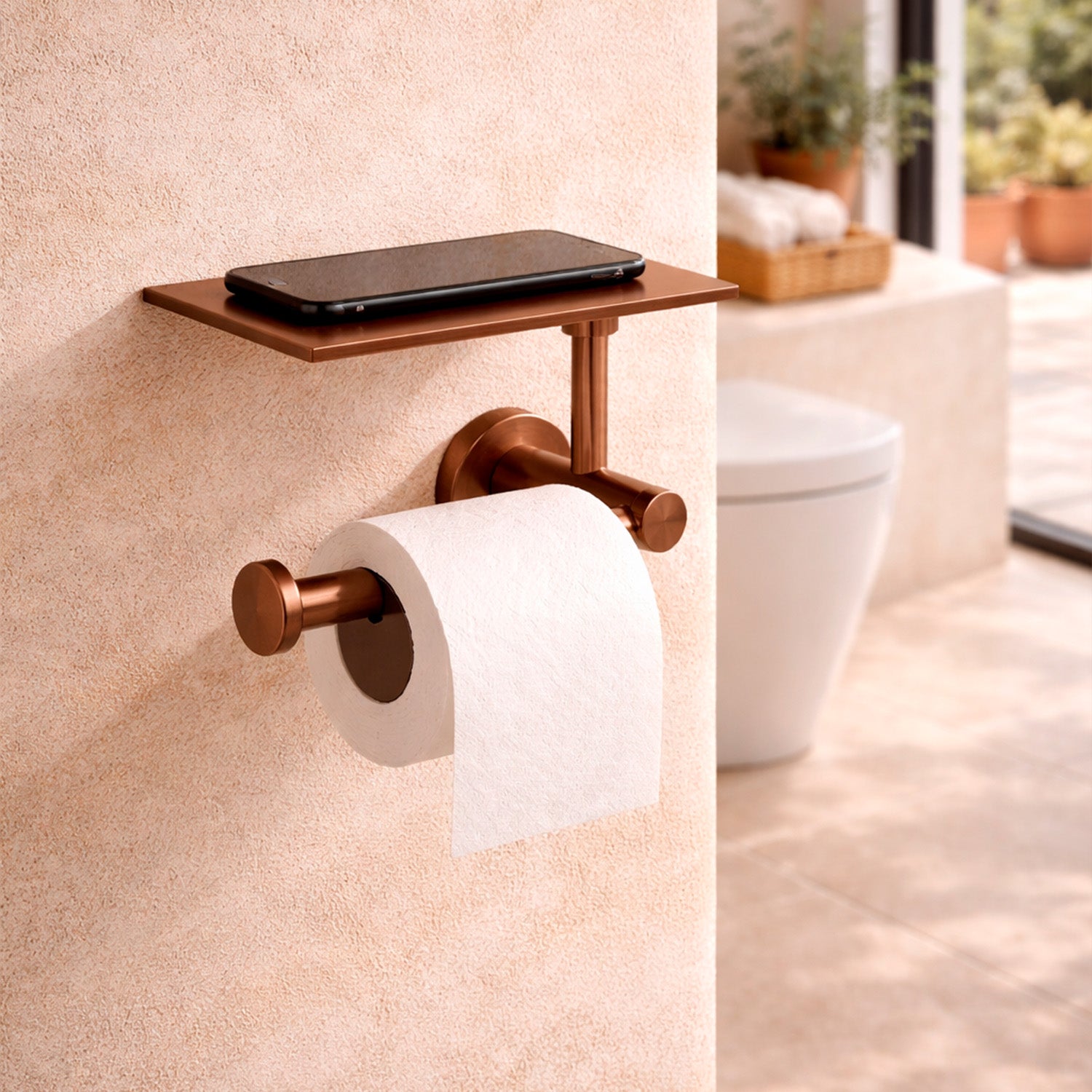 Porta rotolo inox Levante oro rosa eleganza e funzionalita