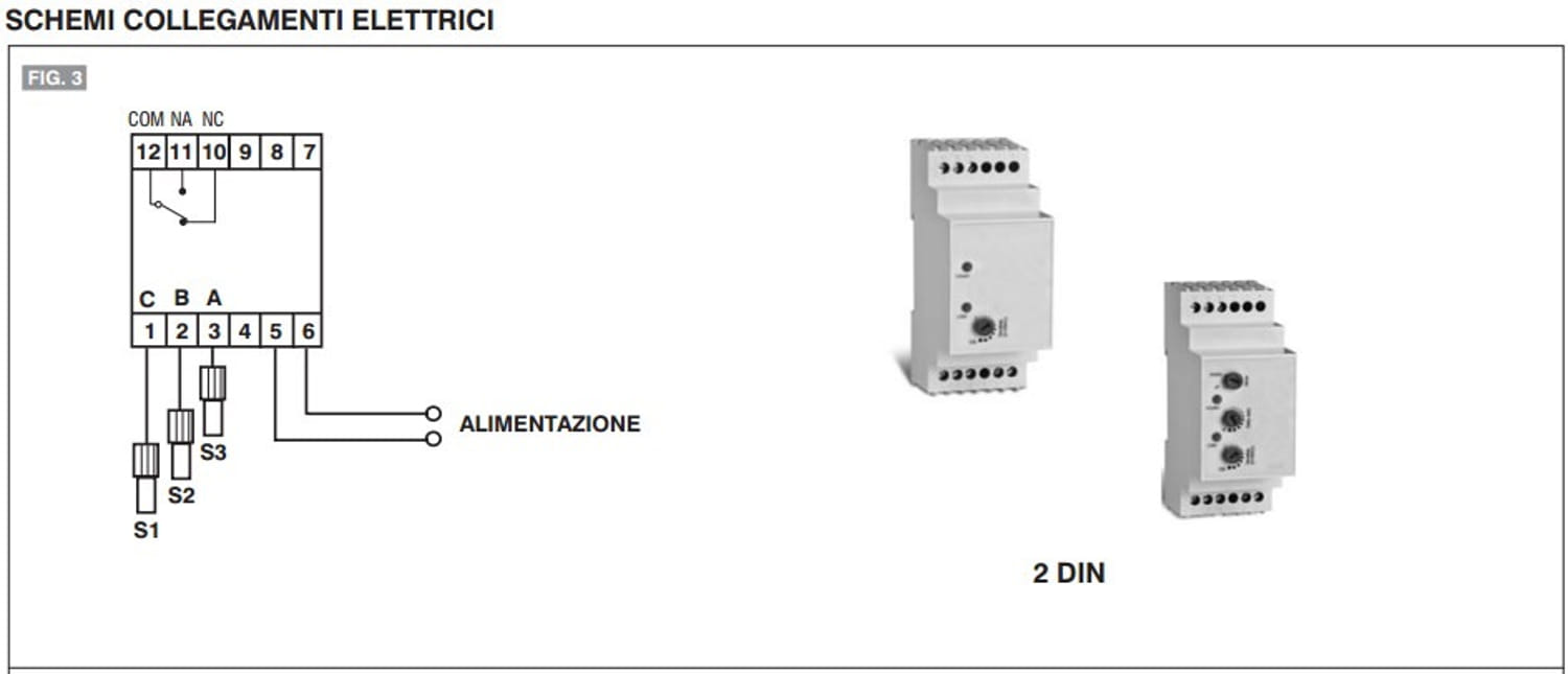 Regolatore di livello elettronico Perry 1CLRLE230/2 230V