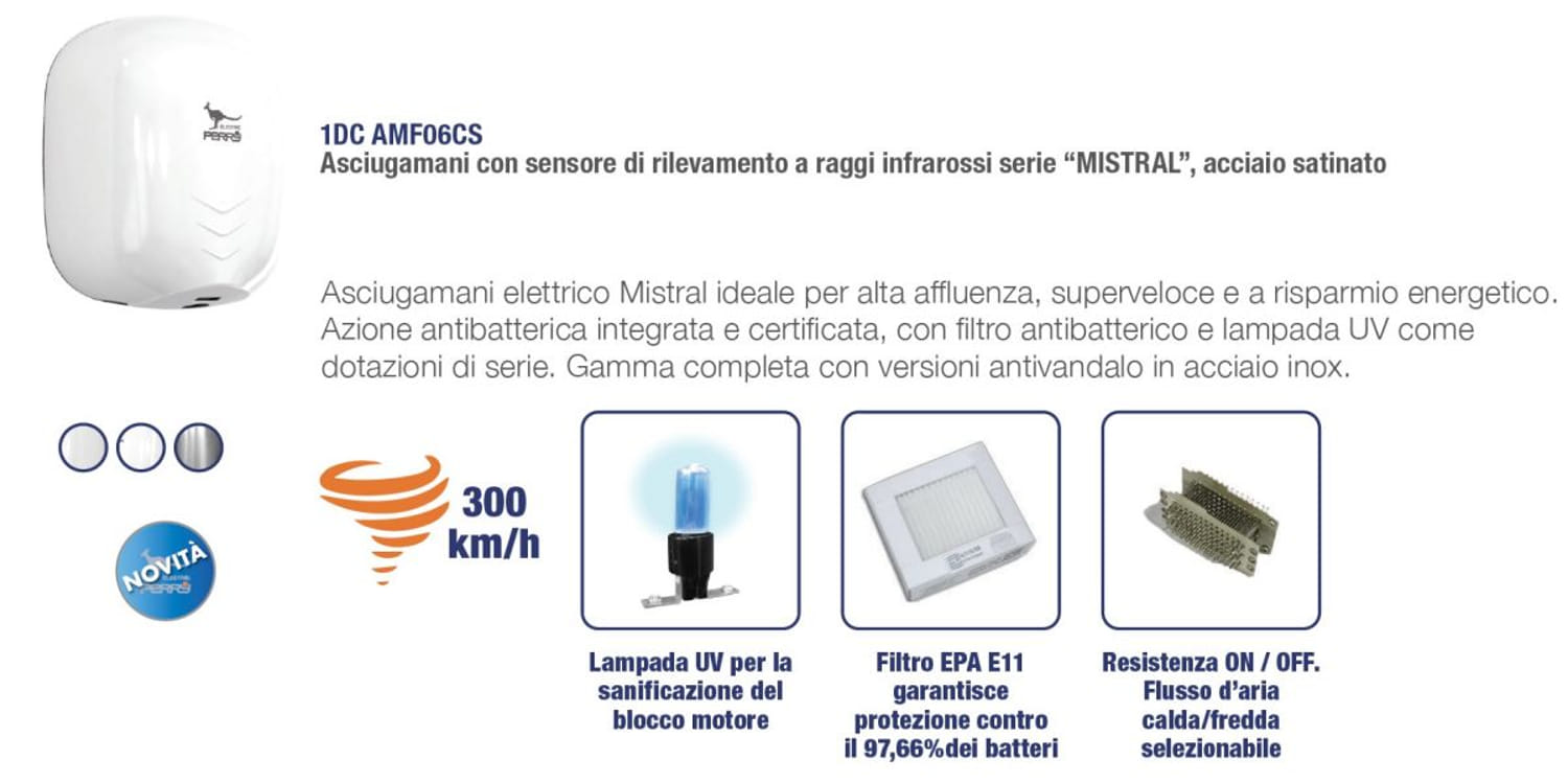 Asciugamani a Raggi Infrarossi Mistral
