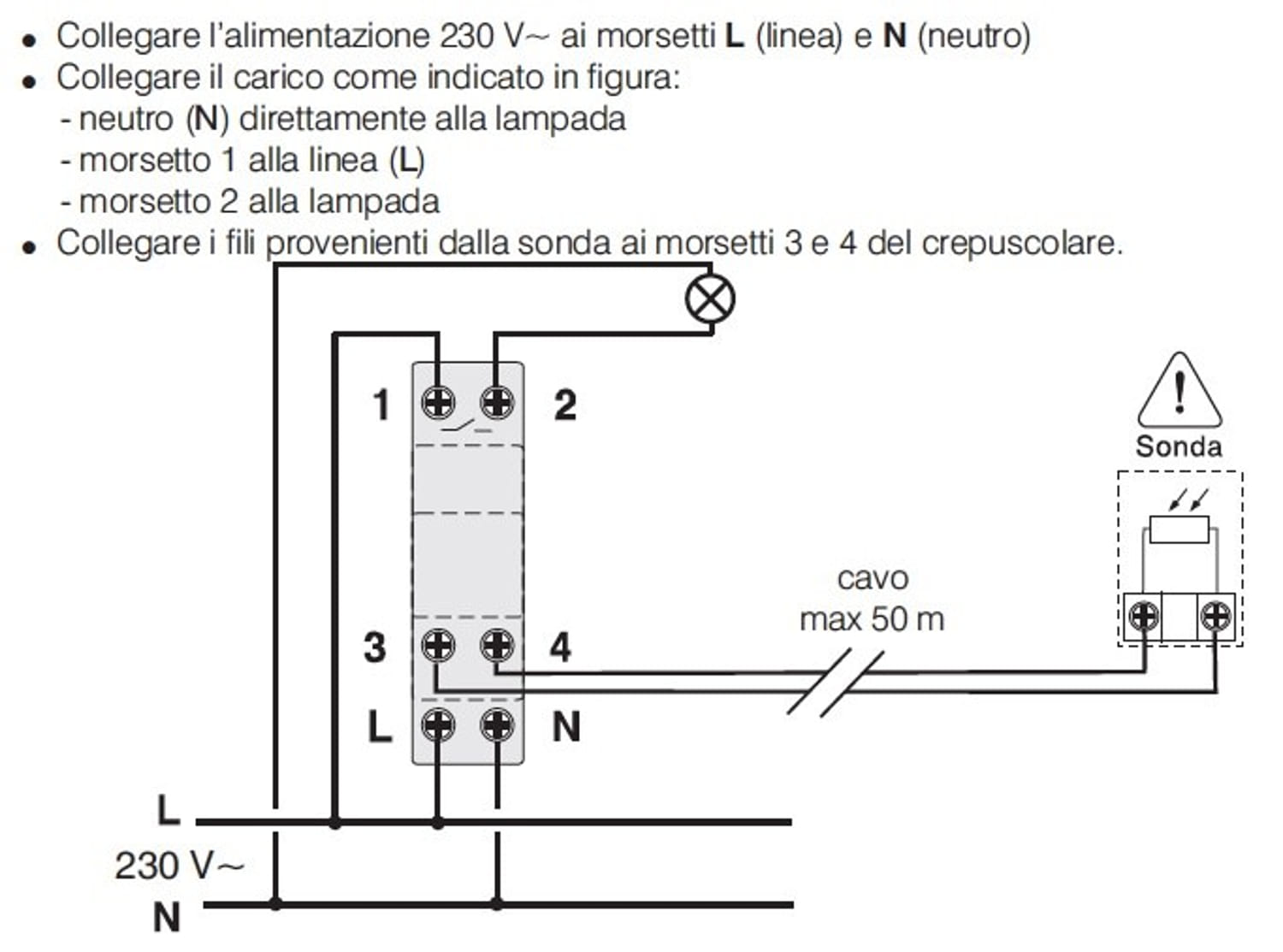 Interruttore Crepuscolare Sonda Esterna