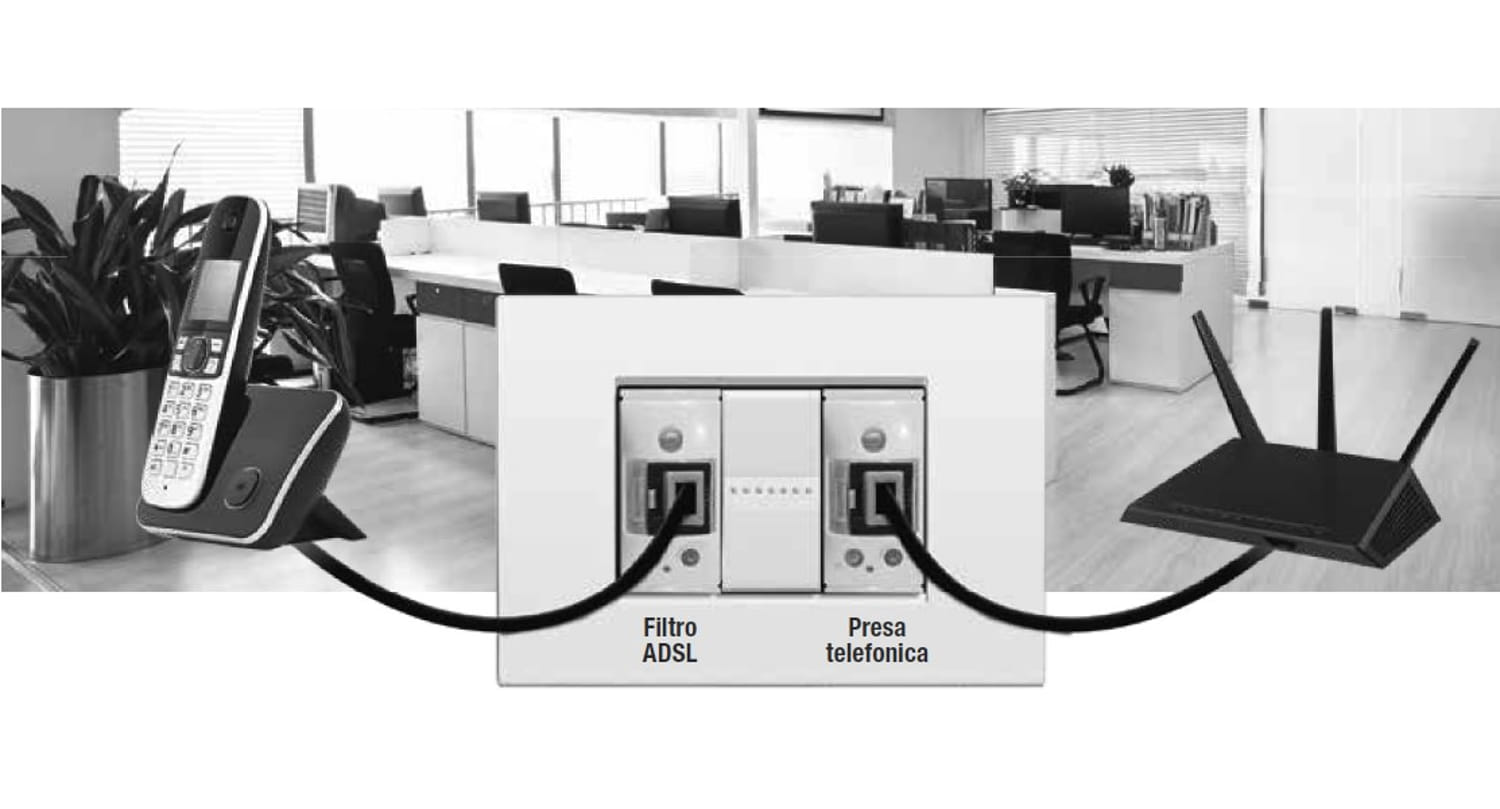 Presa Filtrata Adsl 1 Modulo Civile