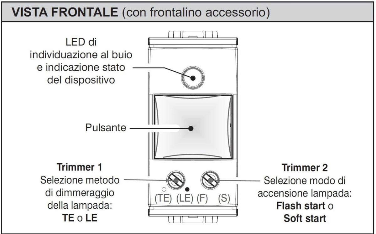Regolatore Di Luce Tasto Bianco