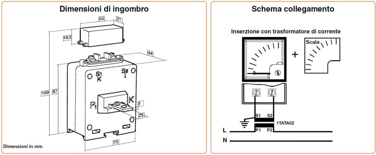 Trasformatore amperometrico Perry 1TATA02 60 qualita design