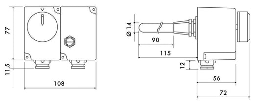 Termostato meccanico Perry 1TCTB071 con limitatore di sicure