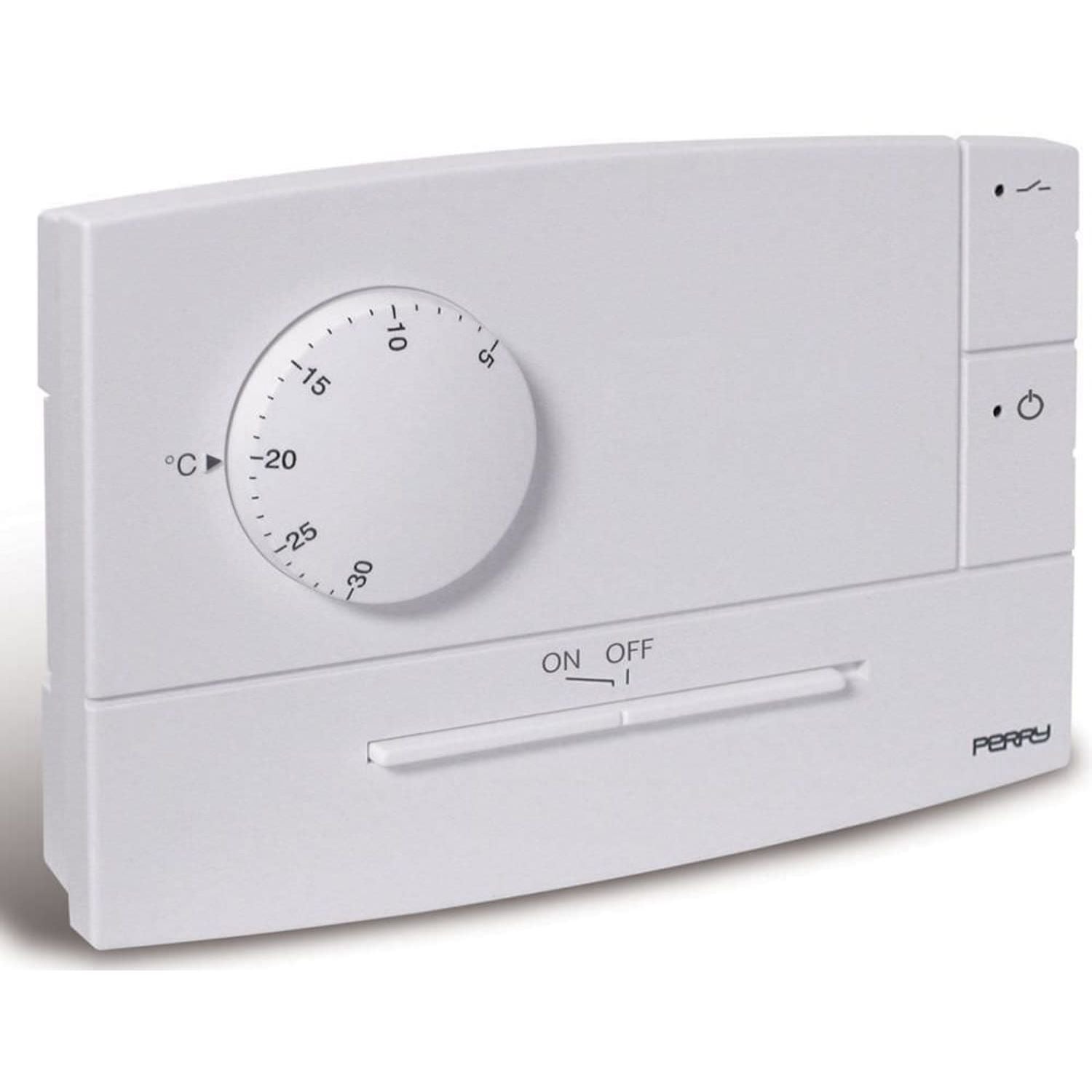 Termostato elettronico bianco Perry Zefiro: eleganza e funzionalità, acquista ora!