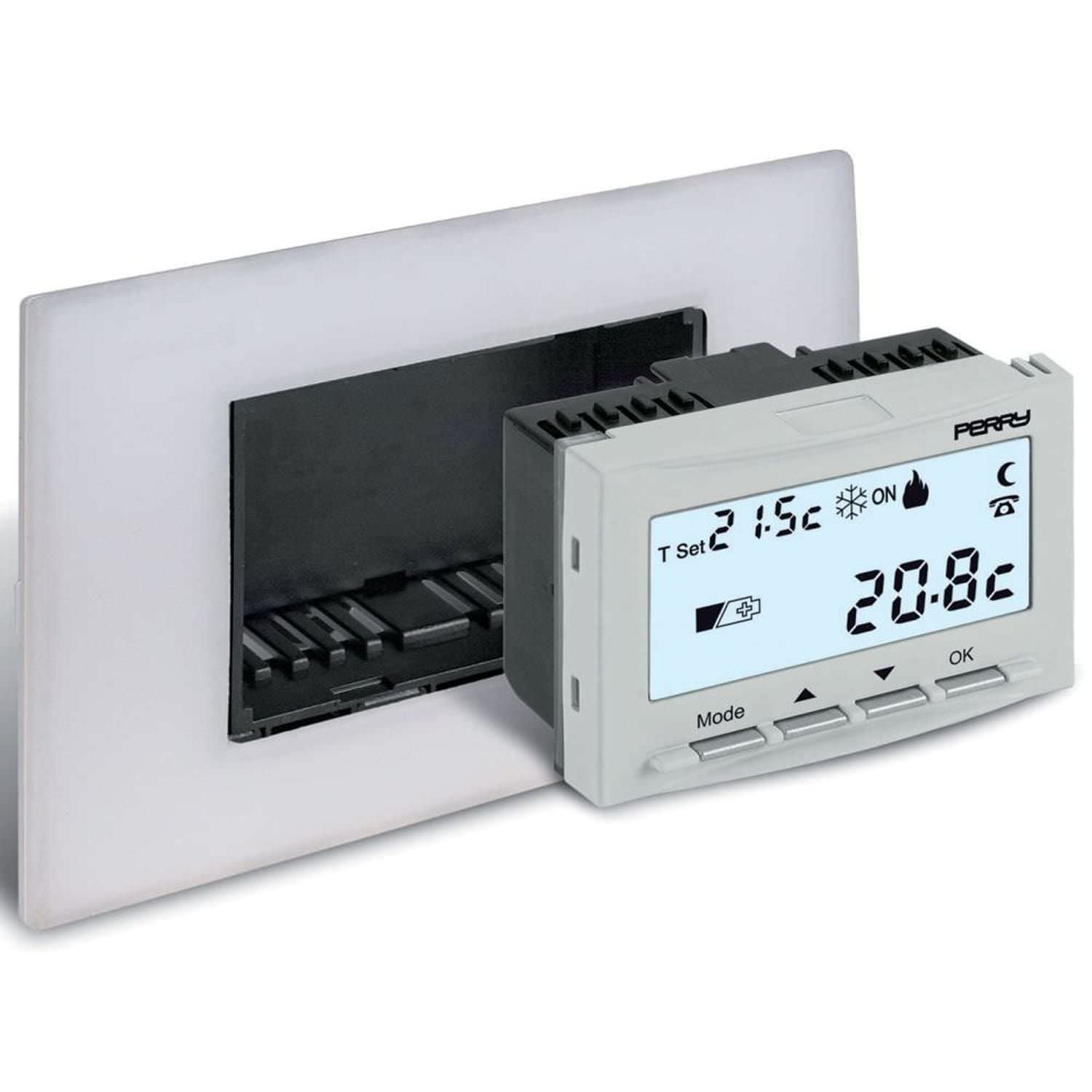 Termostato digitale da incasso Perry 1TITE540: eleganza e funzionalità per ogni ambiente. Acquista ora!
