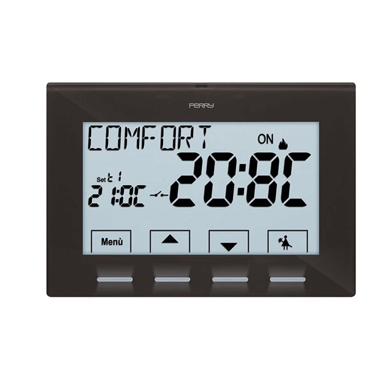 Termostato digitale da parete Perry 1TPTE029A 230V, design elegante e funzionale