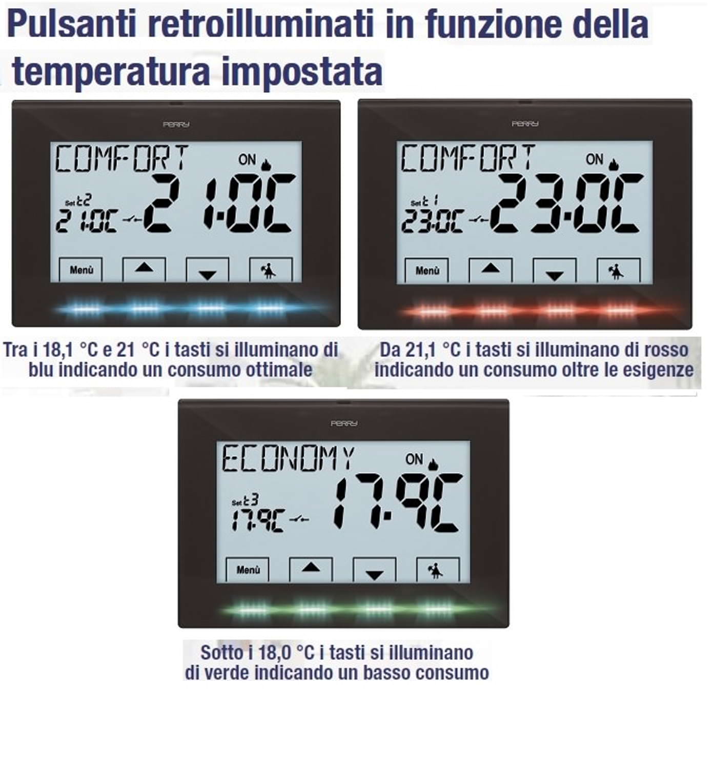 Termostato digitale da parete Perry 1TPTE029A 230V, design elegante e funzionale