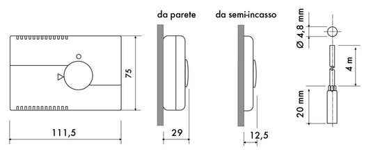 Termostato elettronico da parete Perry design elegante e fun